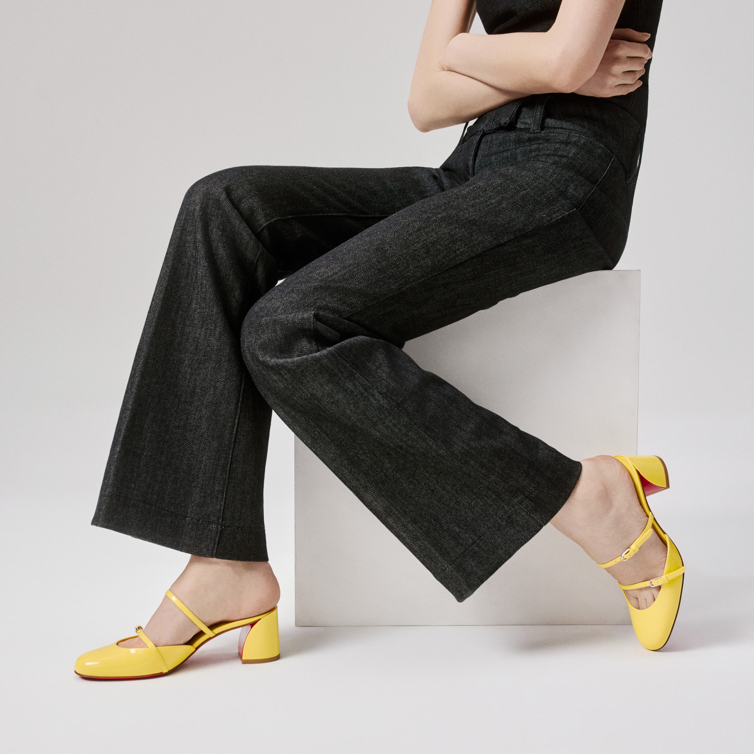 Jane Nina - 55 mm Mules - Patent calf leather - Vanilla - Women