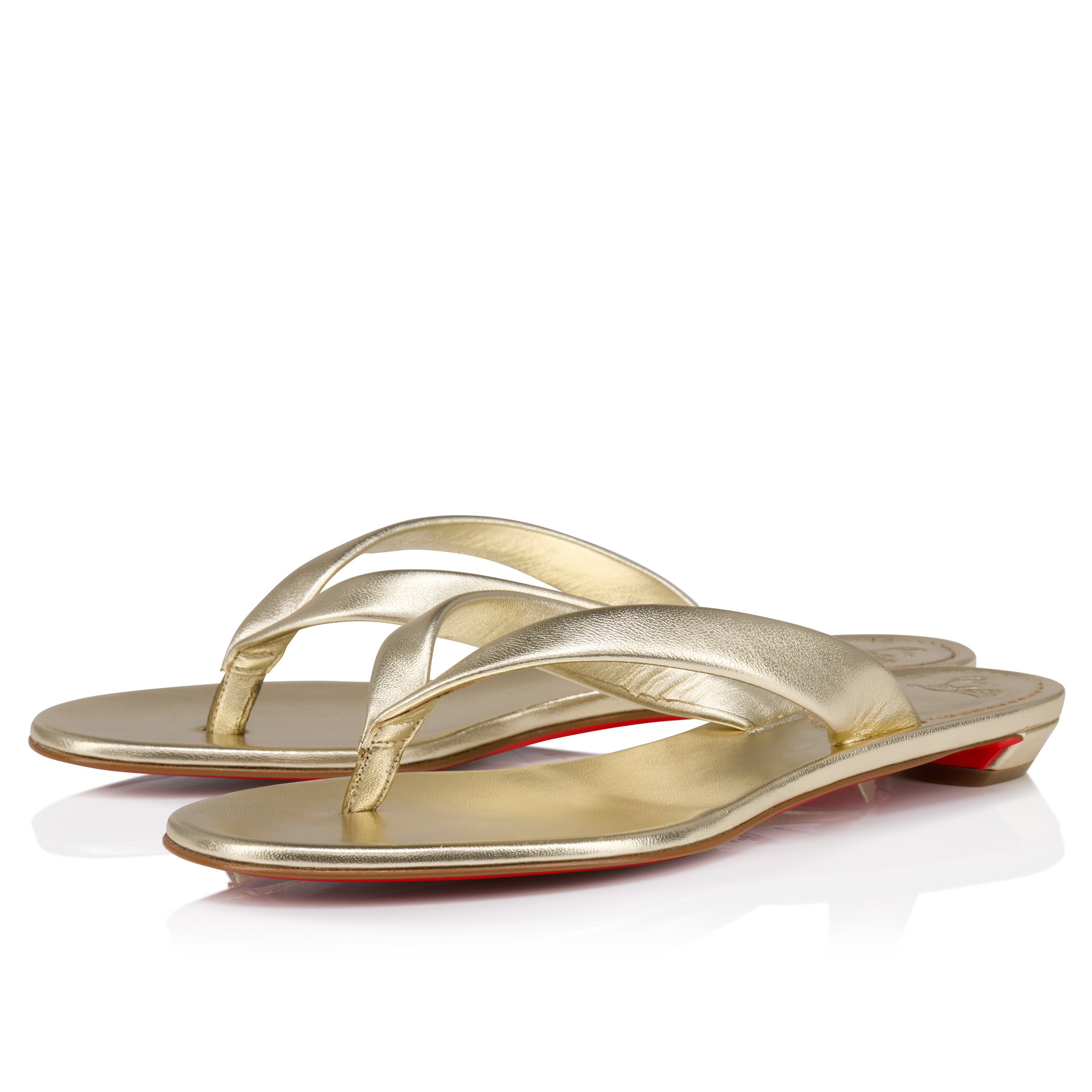 Miss Z Thong - Thongs - Laminated lamb nappa leather - Platine