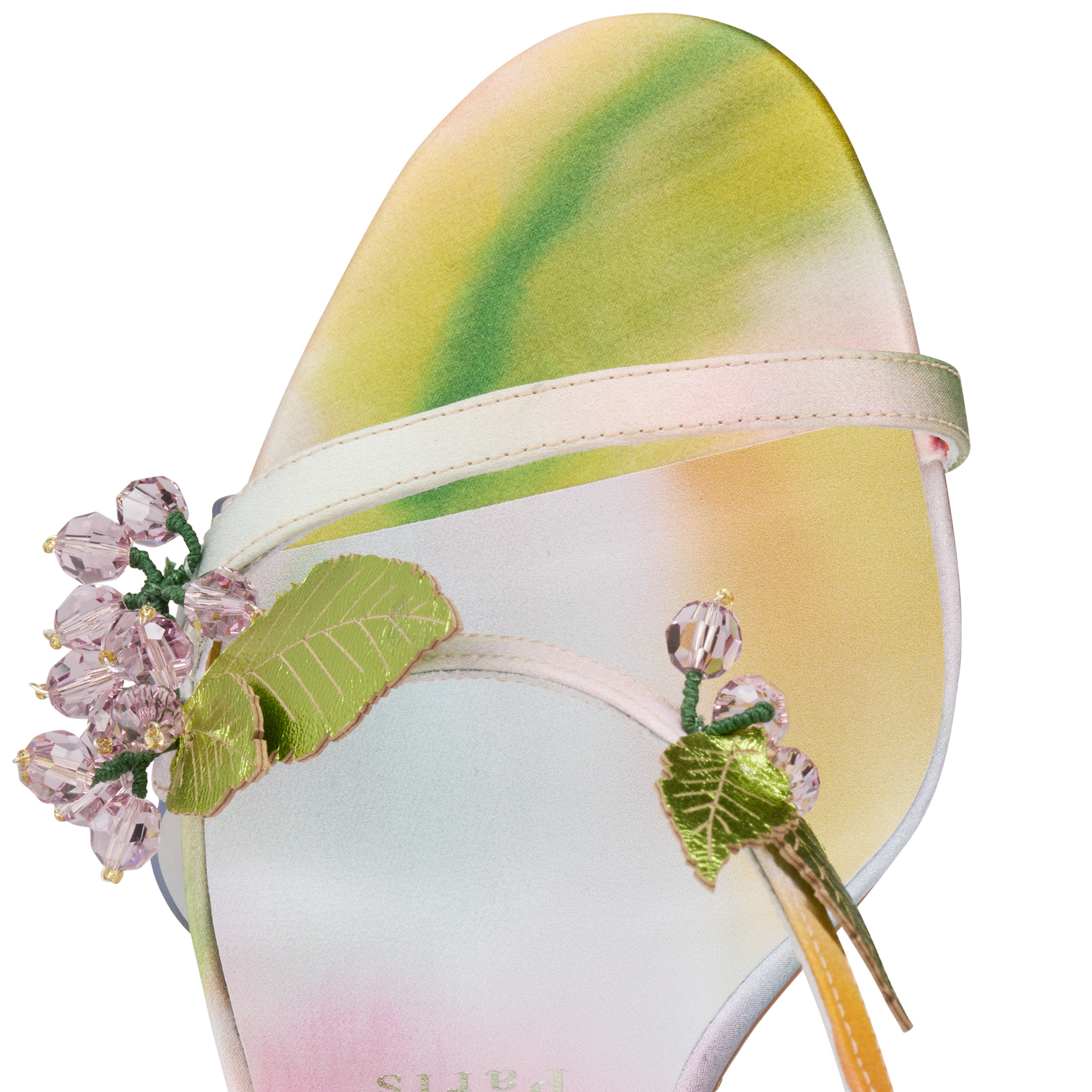 Rosa Fruit - 100 mm Sandals - Botanica printed crepe satin