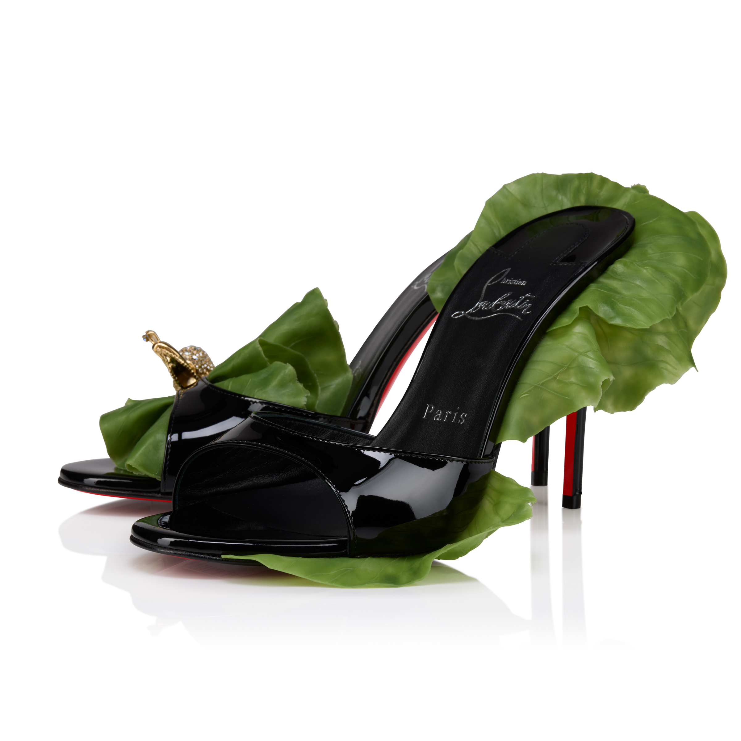 Einsnail On The Feet Mule - 100 mm Mules - Patent calf leather