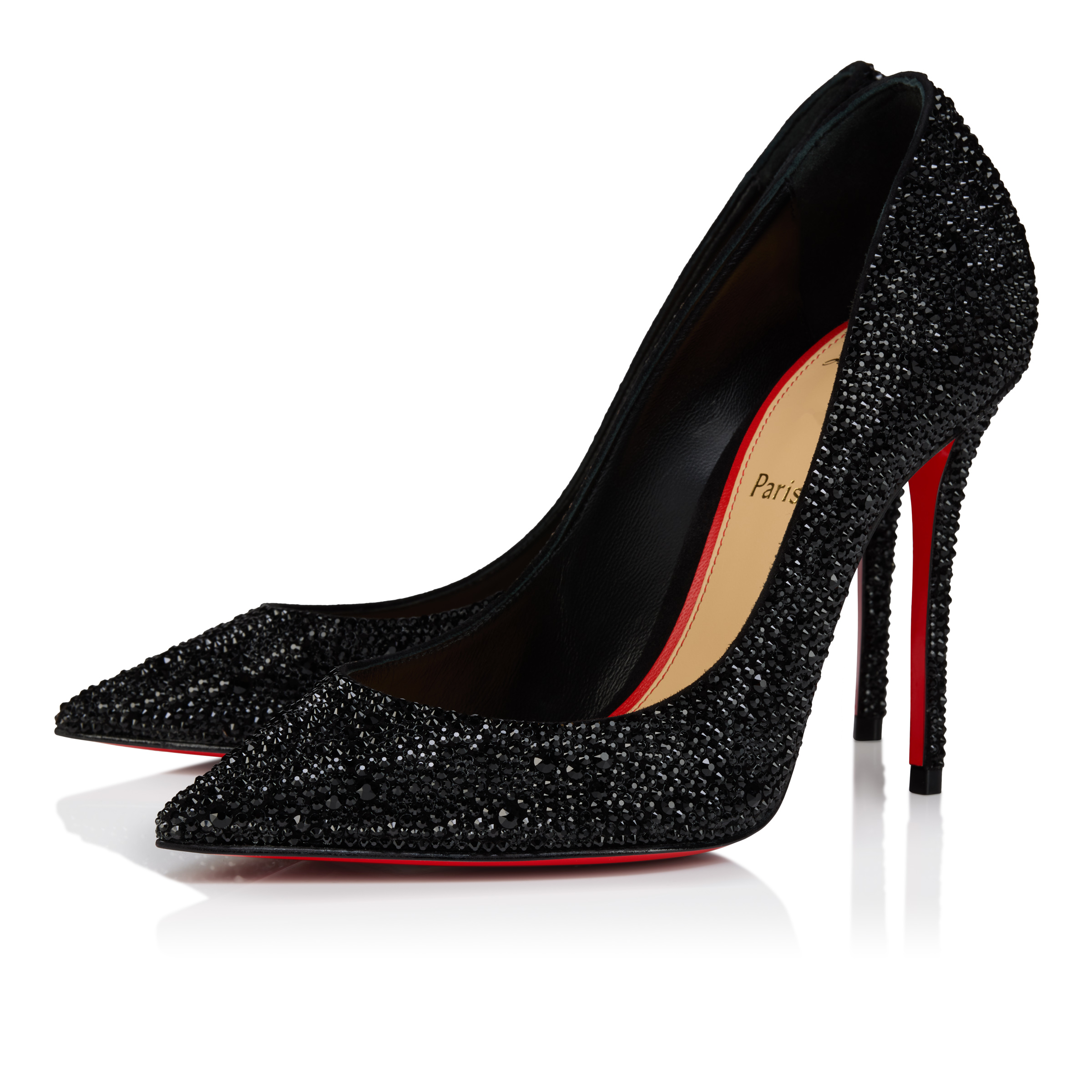 CHRISTIAN LOUBOUTIN ブーツ　レース　Pigalla スタッズ La Pigalle Strass - 100 mm Pumps - Suede and strass - Black