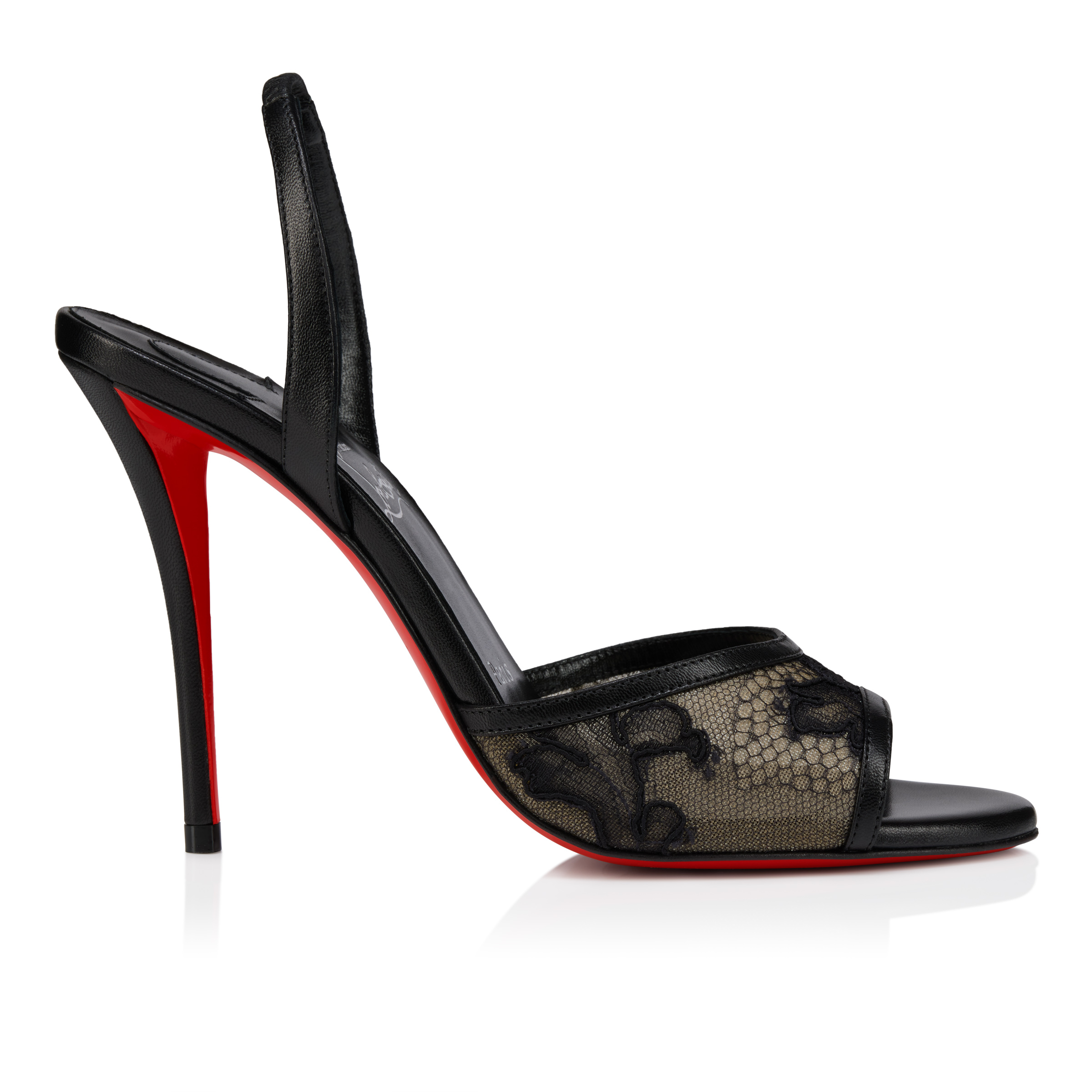 Miss Z Lace Sling - 100 mm Slingback pumps - Mesh and lace - Black