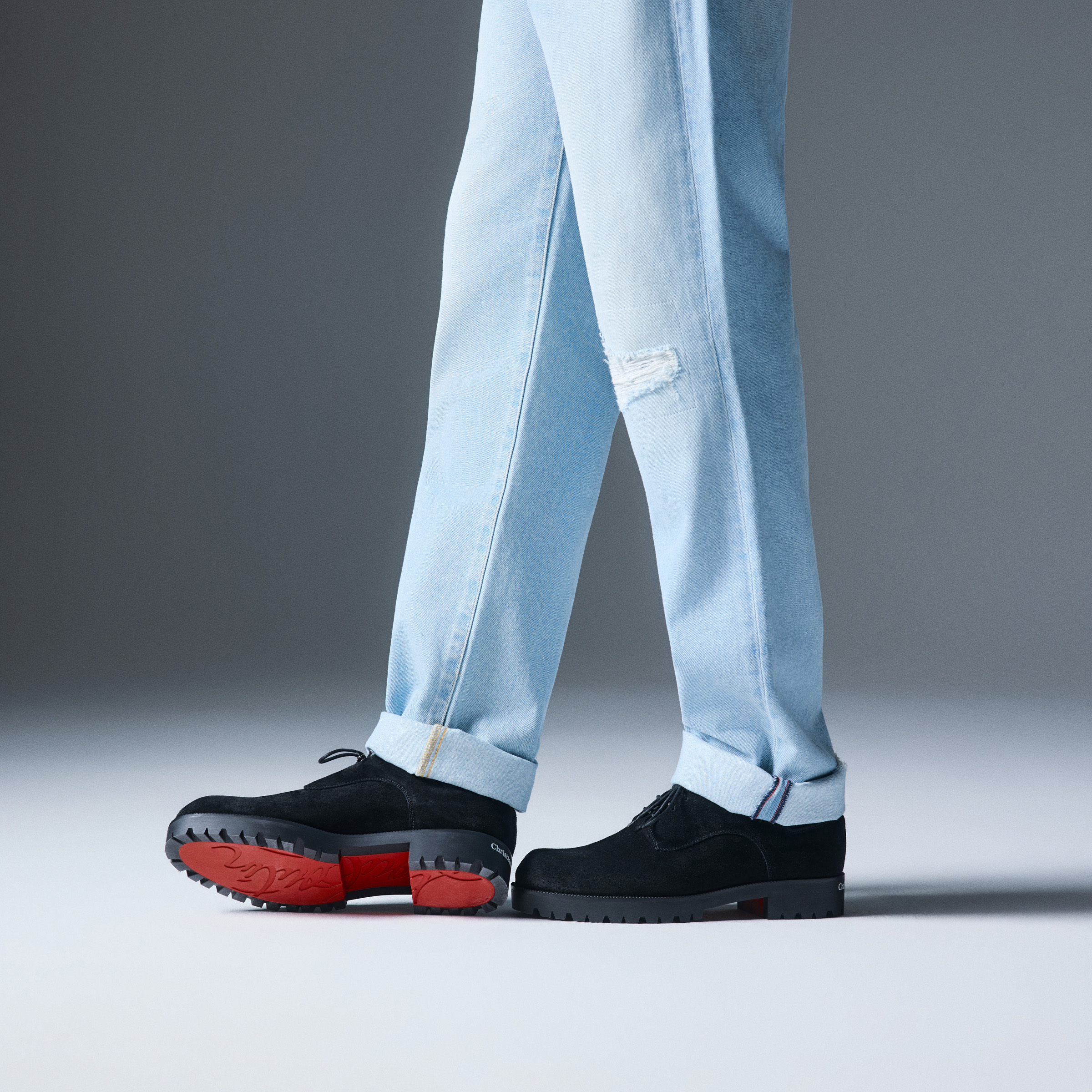 Chistian Louboutin 37ハーフ Cavafield - Derbies - Reversed calf leather - Black - Men