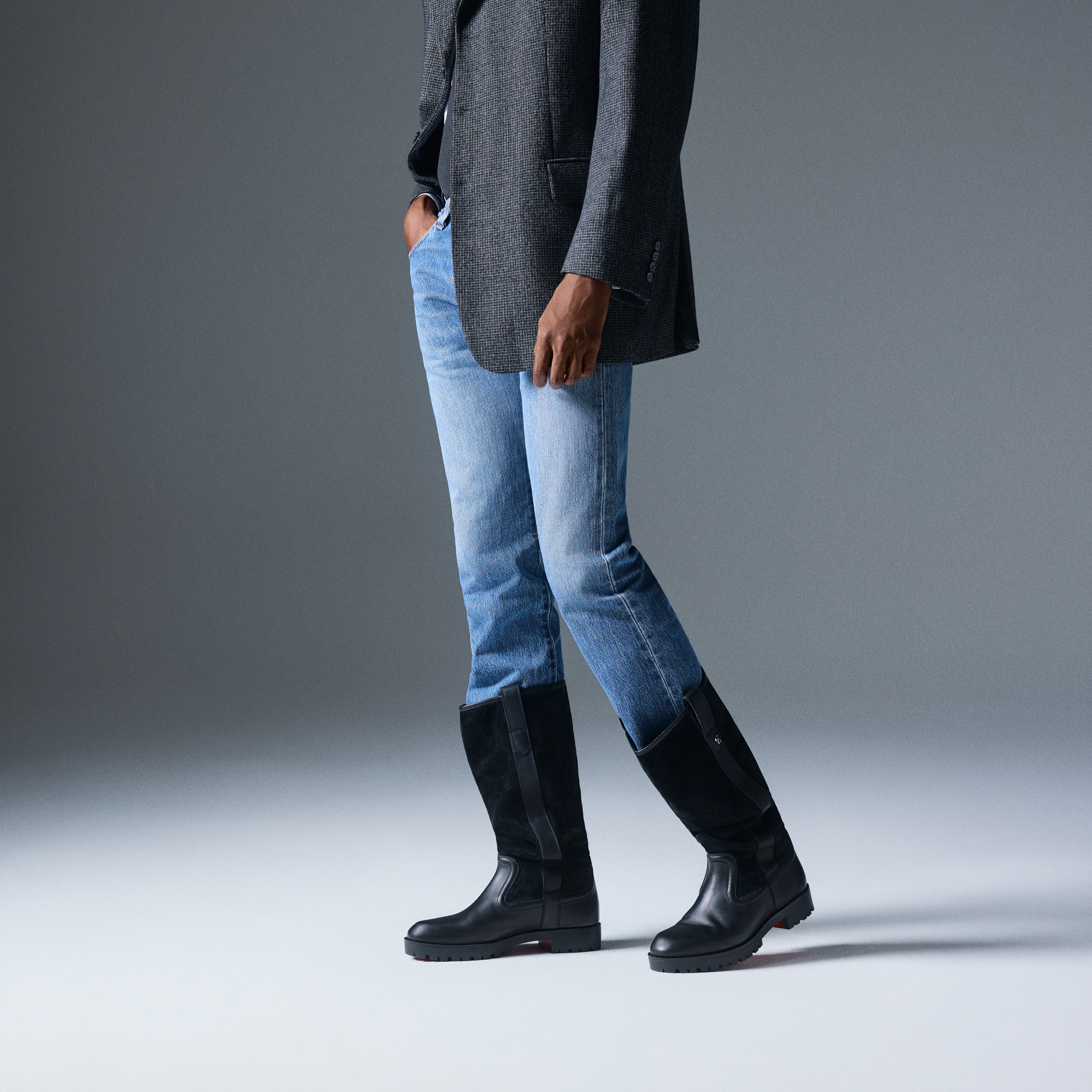 Slouch - Boots - Waxed and reversed calf leather - Black - Men
