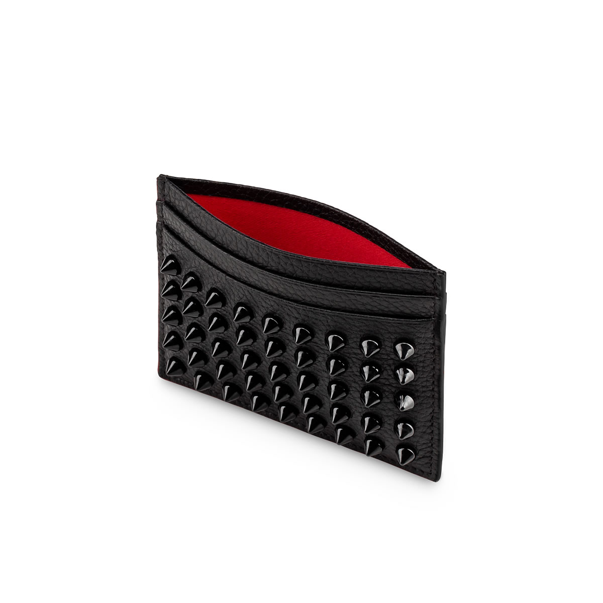 Kios - Card holder - Calf leather and spikes - Black - Christian