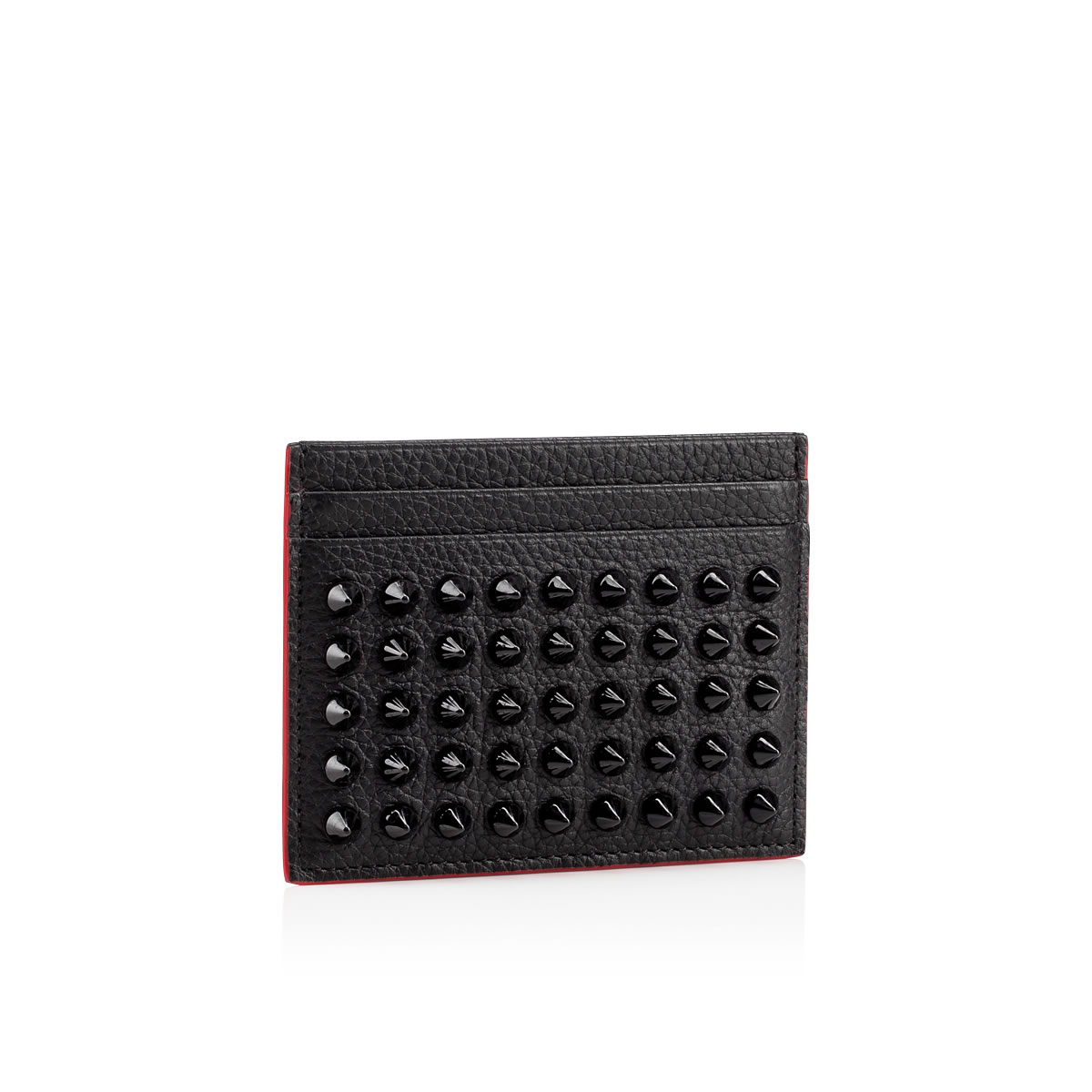 Kios Studded Leather Card Holder in Red - Christian Louboutin