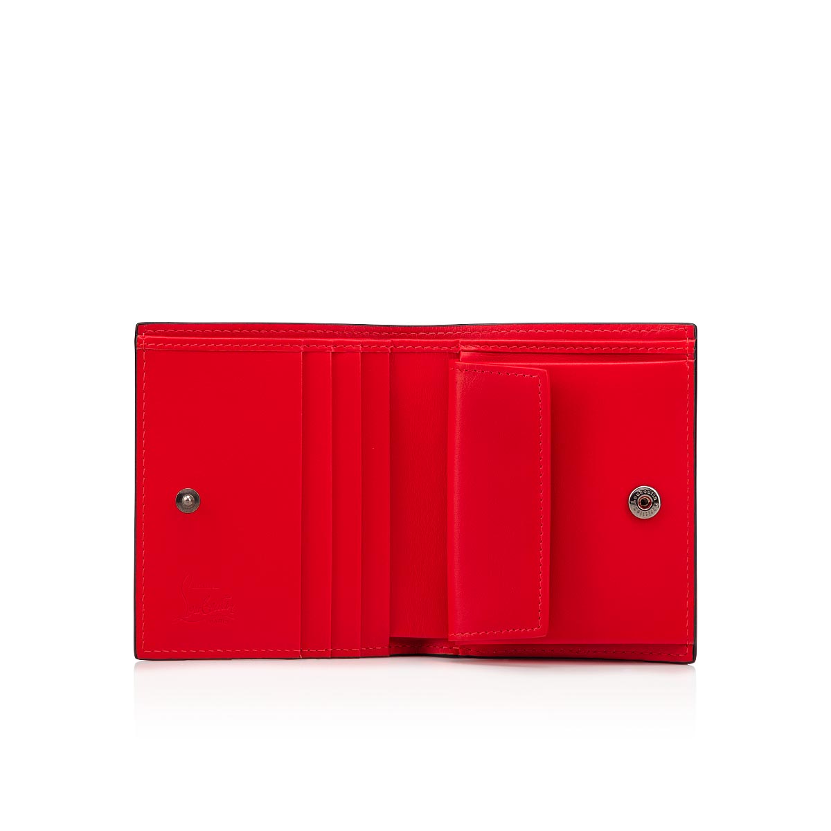 【良品】クリスチャンルブタン M PAROS CALF SPIKES Paros - Wallet - Grained calf leather and spikes - Black