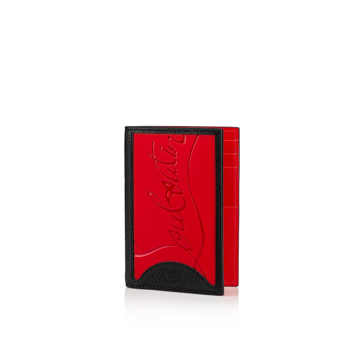 Shop Christian Louboutin Plain Leather Folding Wallet Logo Card