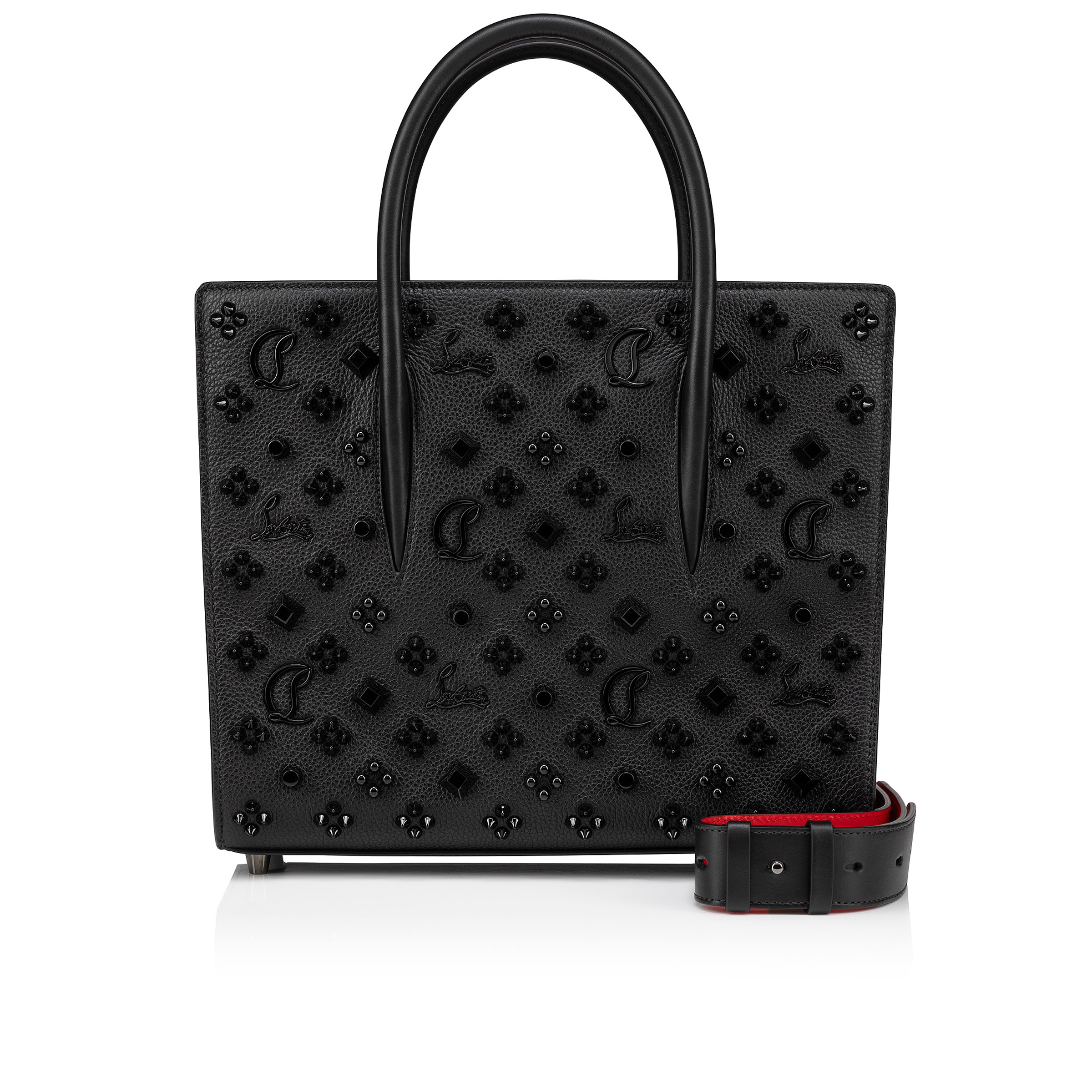 Paloma medium Top handle bag Grained calf leather and spikes Loubinthesky Black Christian Louboutin United States