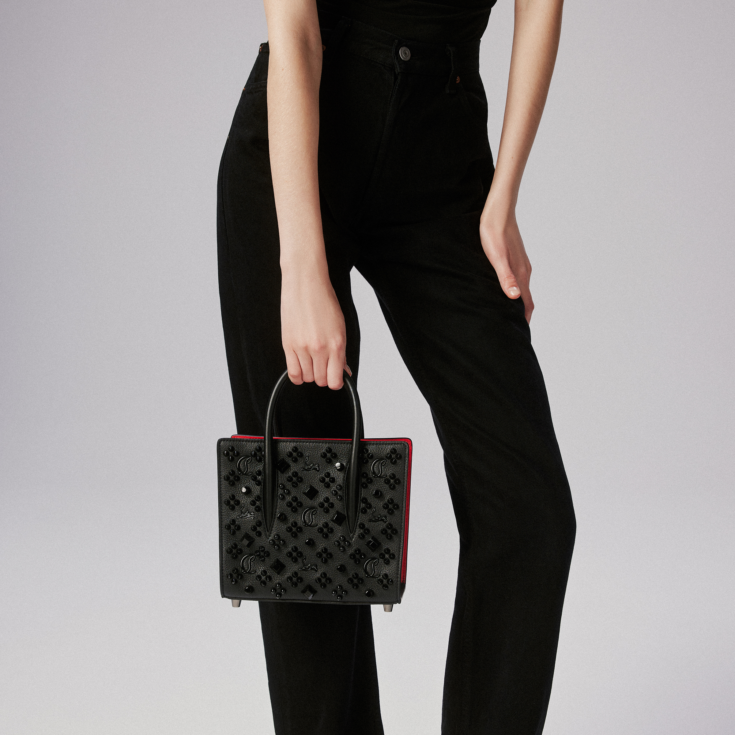 Paloma mini - Top handle bag - Grained calf leather and spikes