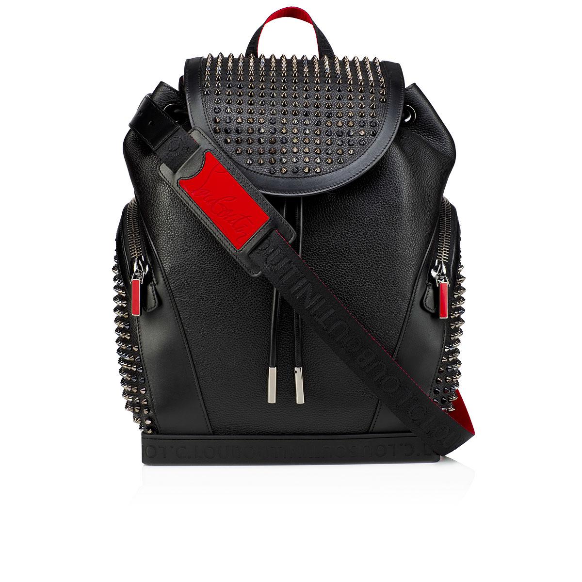 Black Explorafunk spikes leather cross-body bag, Christian Louboutin