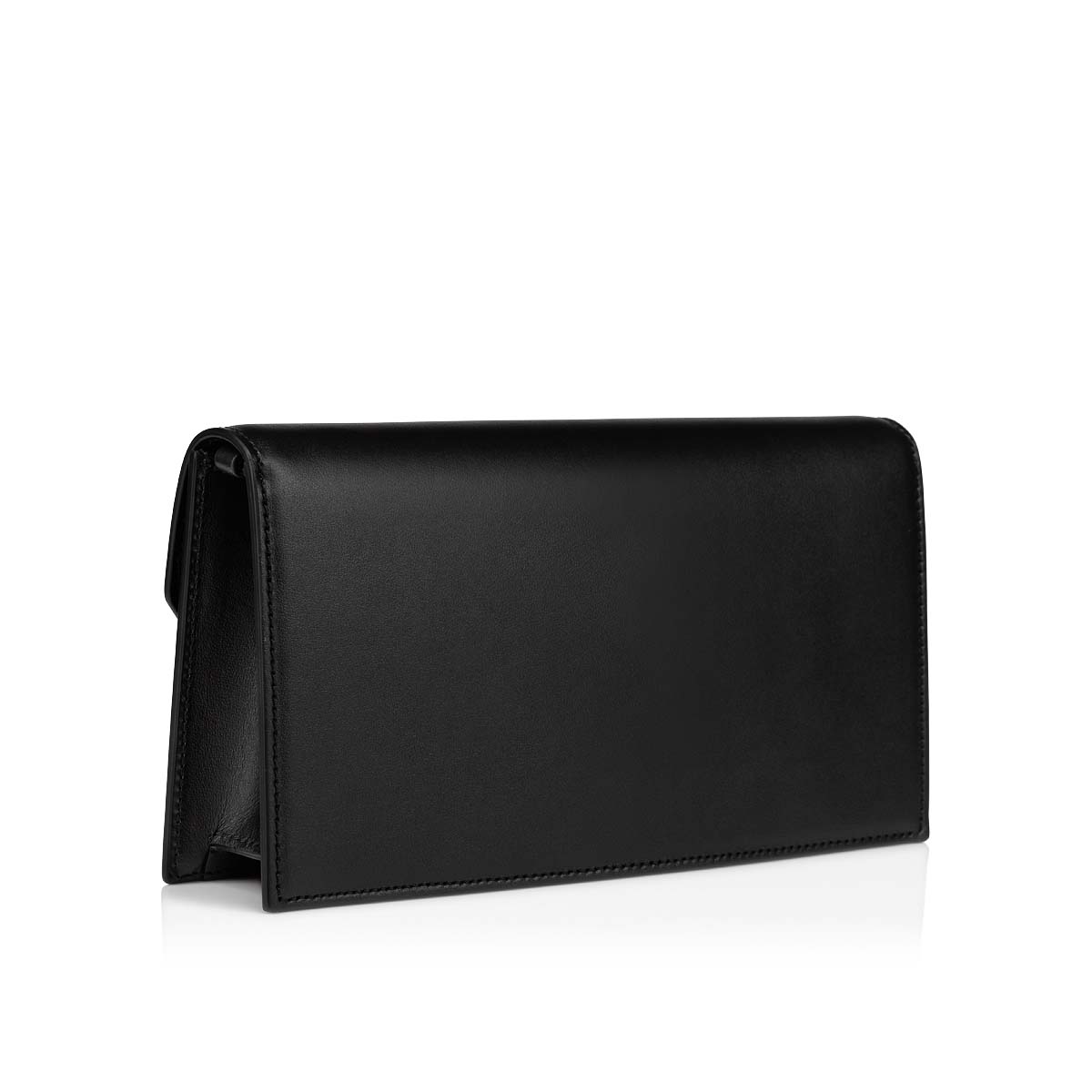 【Christian Louboutin】 Loubi54 Small leather silk clutch Loubi54 Small leather-trimmed silk clutch in beige