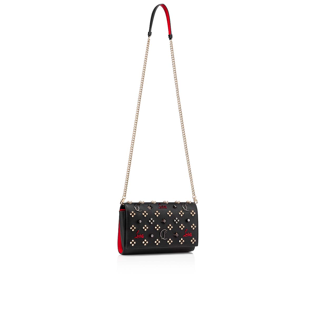 Christian Louboutin Paloma Fold-Over Embellished Clutch Bag