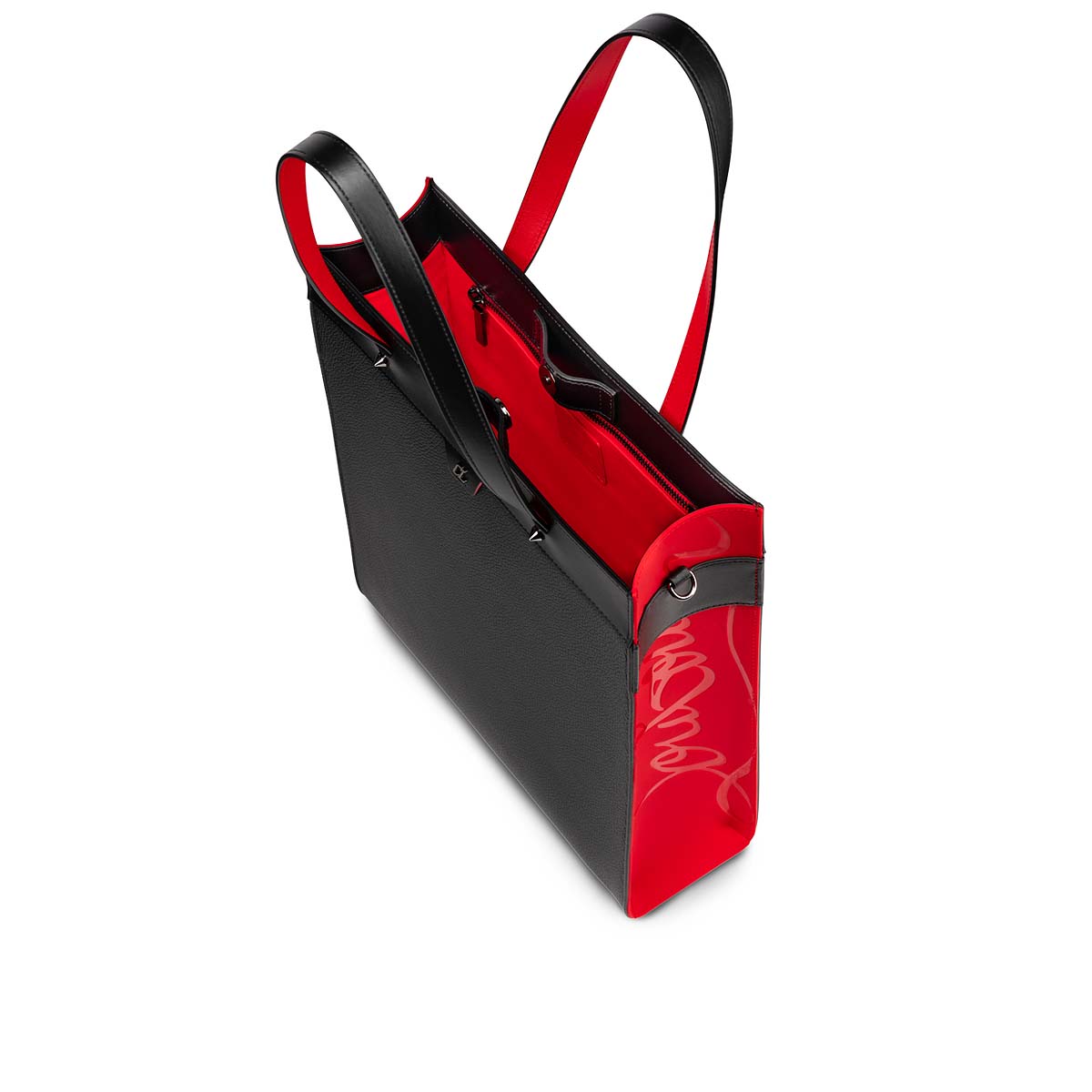 Christian Louboutin Black/red Leather Tote Bag
