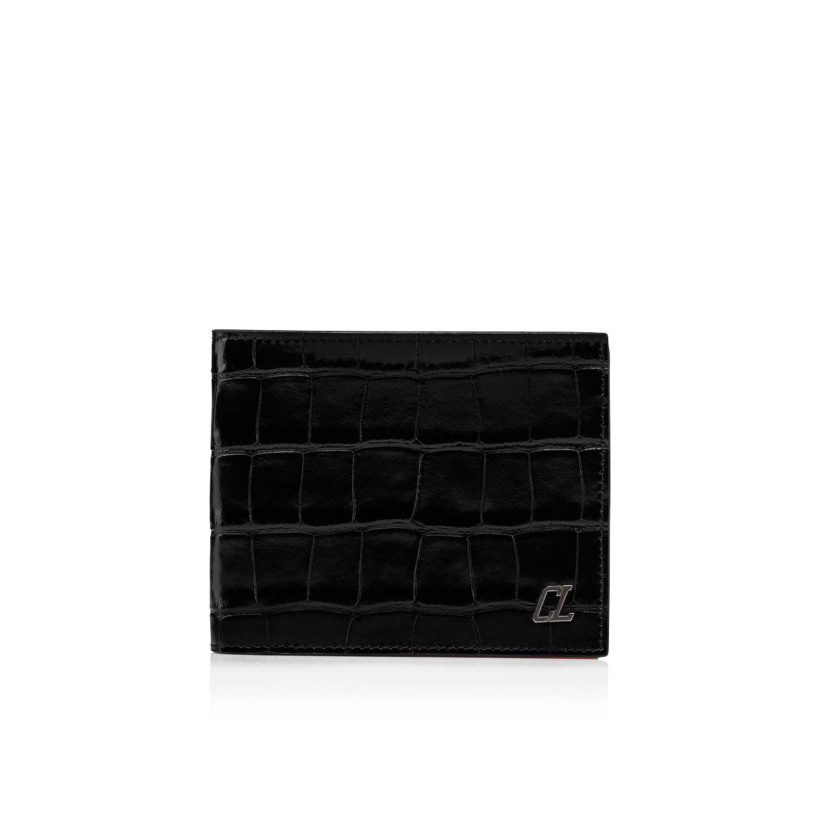 Christian Louboutin Coolcard Logo-plaque Croc-embossed Leather Wallet in  Black for Men