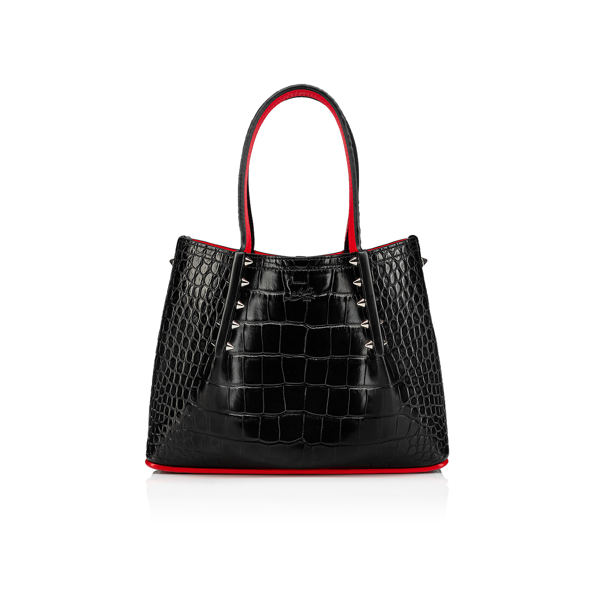 Christian Louboutin Off White Croc Embossed Leather Cabarock Shopper Tote  Christian Louboutin