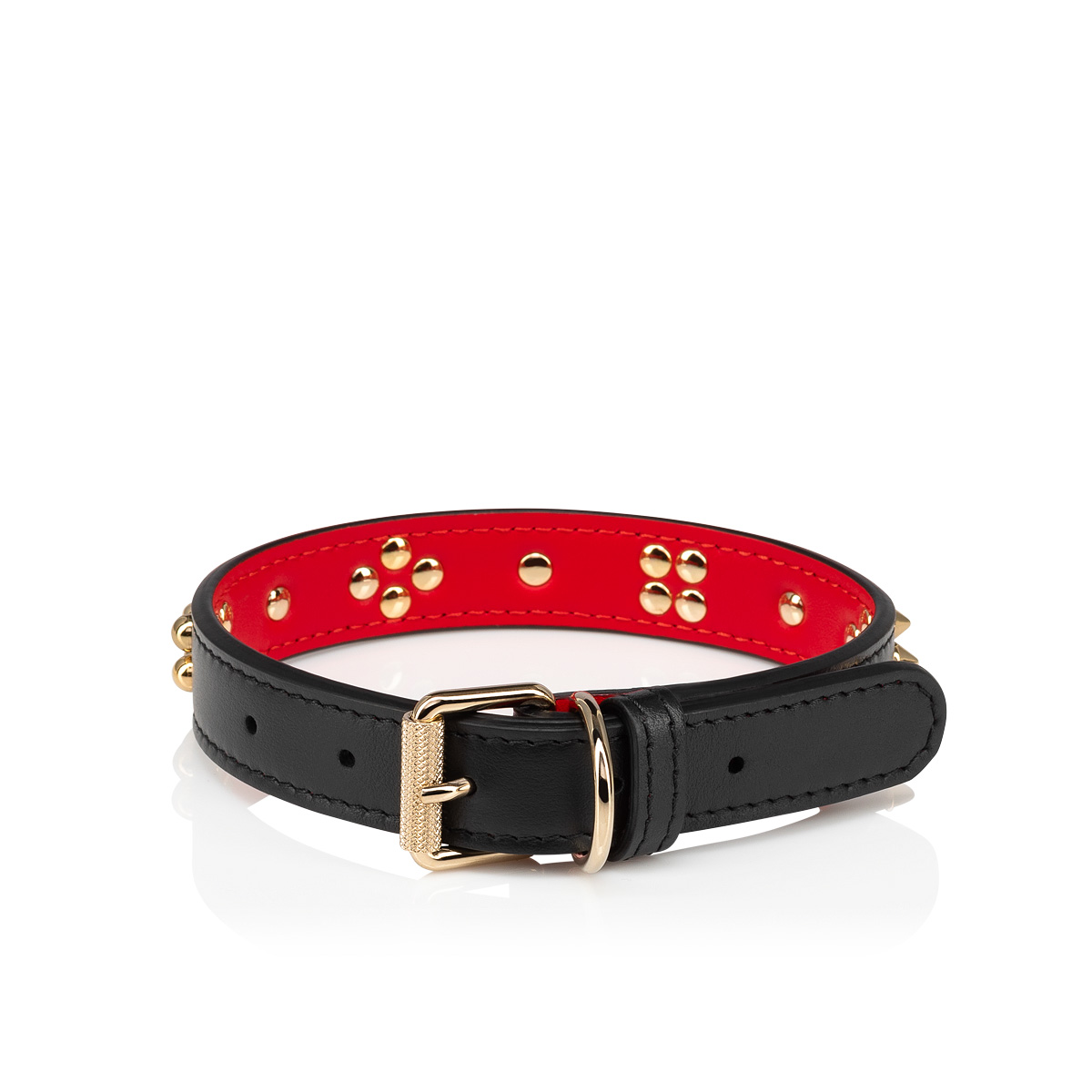 Loubicollar M - Pet collar - Grained calf leather and rubber