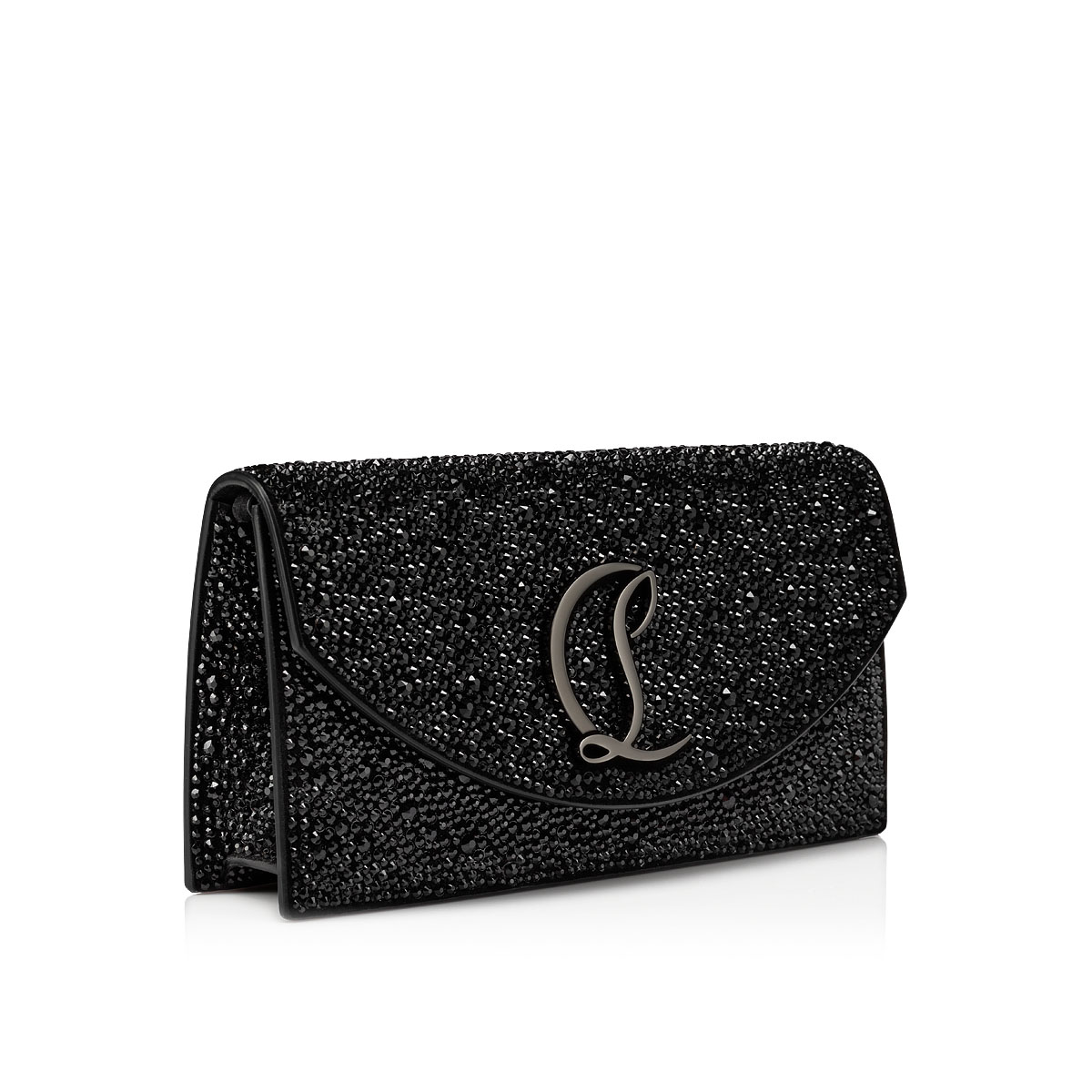 Loubi54 small - Clutch - Calf leather and strass - Black Loubi54 small - Clutch - Calf leather and strass - Black