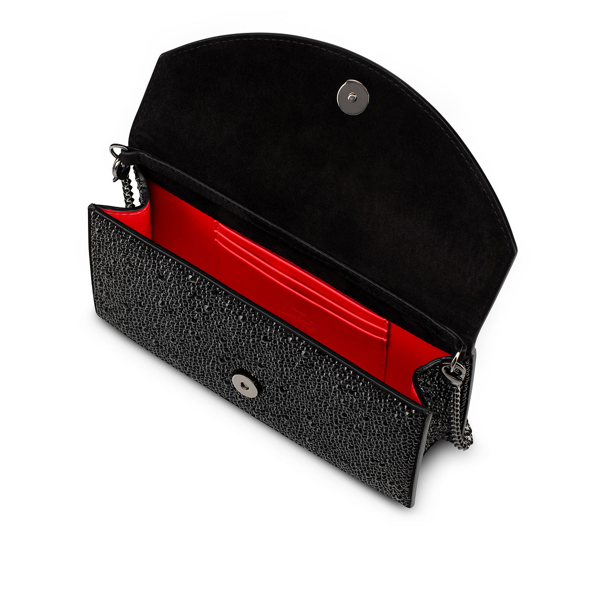 Loubi54 small - Clutch - Calf leather and strass - Black Loubi54 small - Clutch - Calf leather and strass - Black