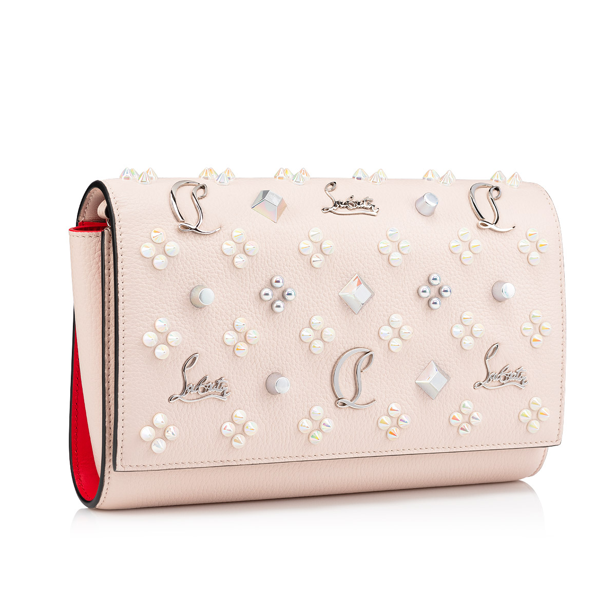 Christian Louboutin Paloma Loubinthesky Leather Clutch Bag in Natural