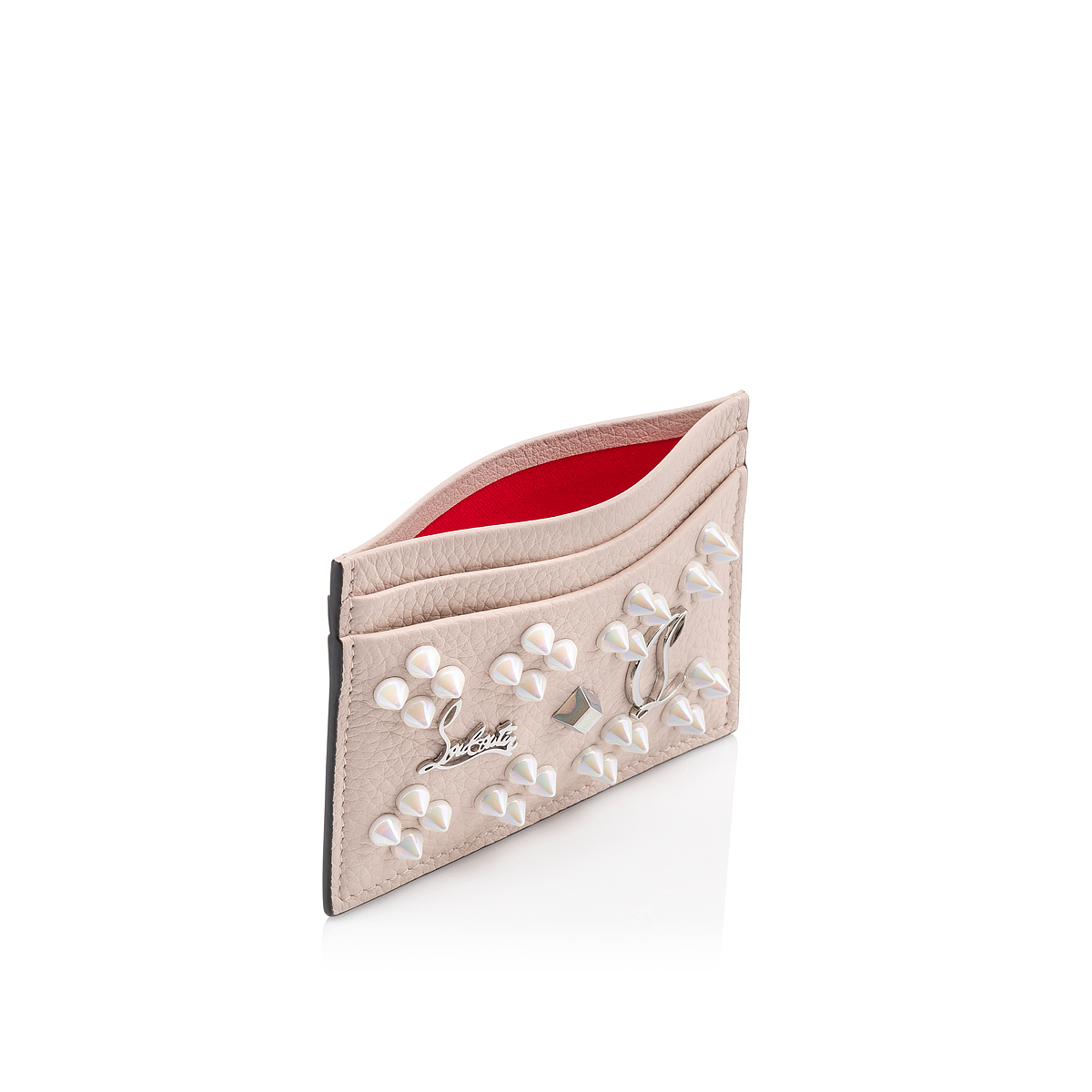 Kios - Card holder - Grained calf leather and spikes Loubinthesky