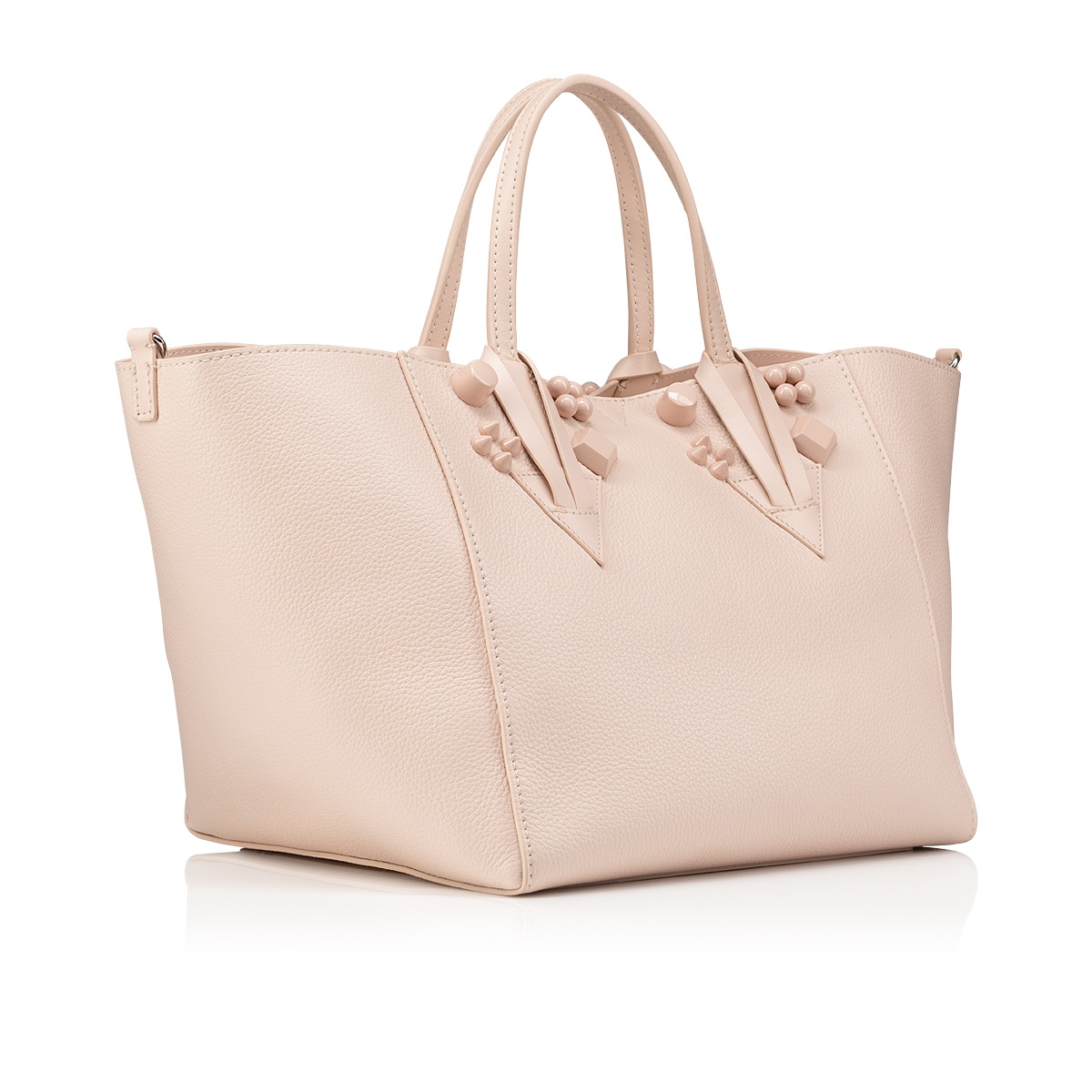 Cabata - Tote bag - Grained calf leather and spikes - Blush