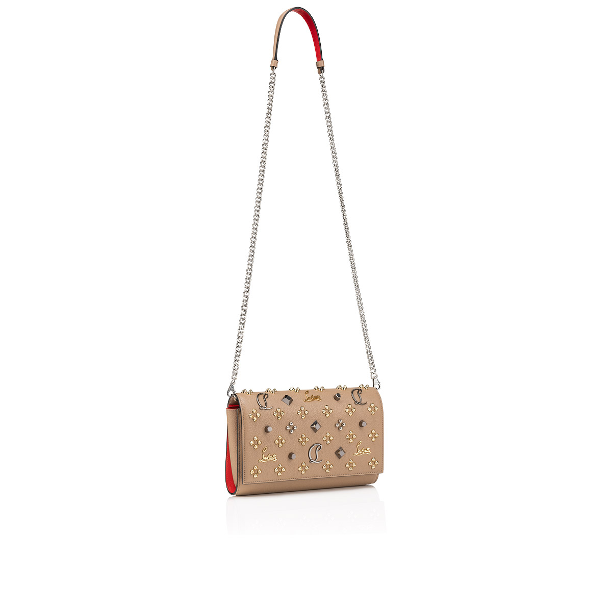 CHRISTIAN LOUBOUTIN PALOMA CLUTCH CALF EMP/SP LOUBINTHESKY GRANITE –