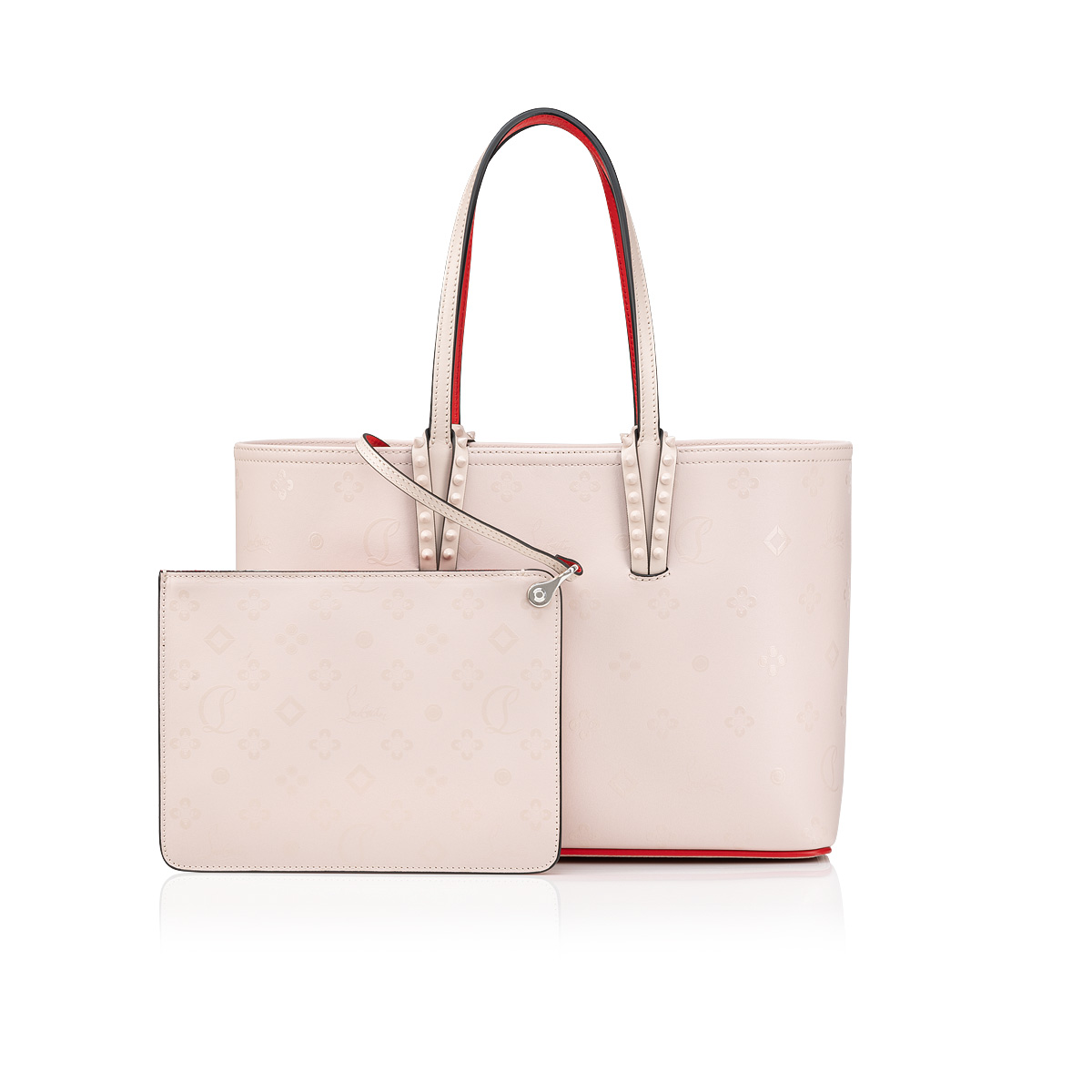 Cabata - Tote bag - Grained calf leather and spikes - Blush - Christian  Louboutin