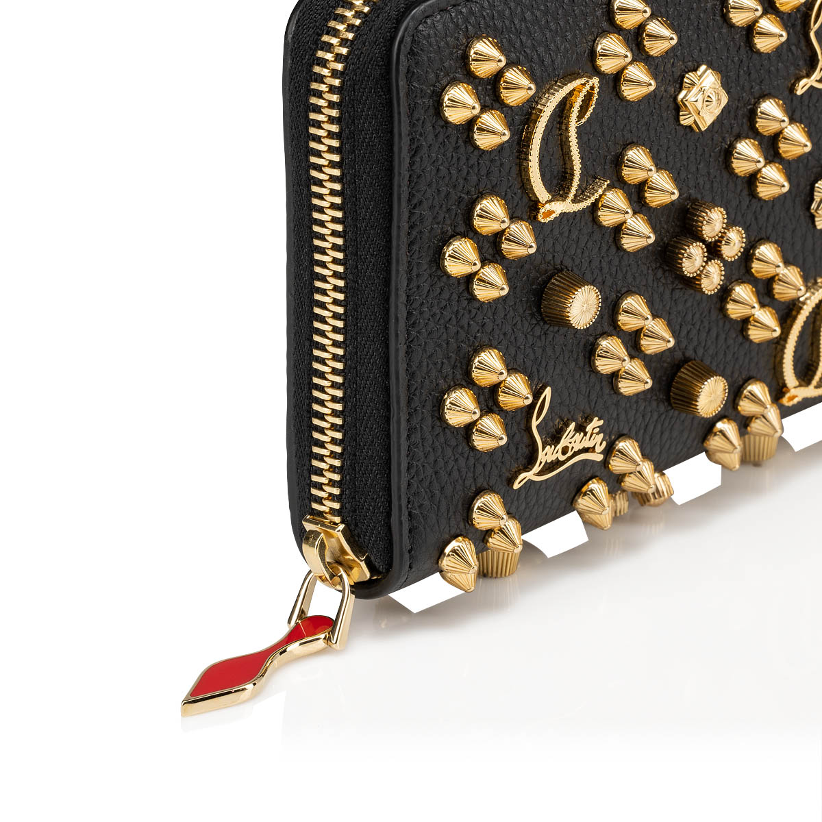 CHRISTIAN LOUBOUTIN: Panettone wallet with spikes - Black