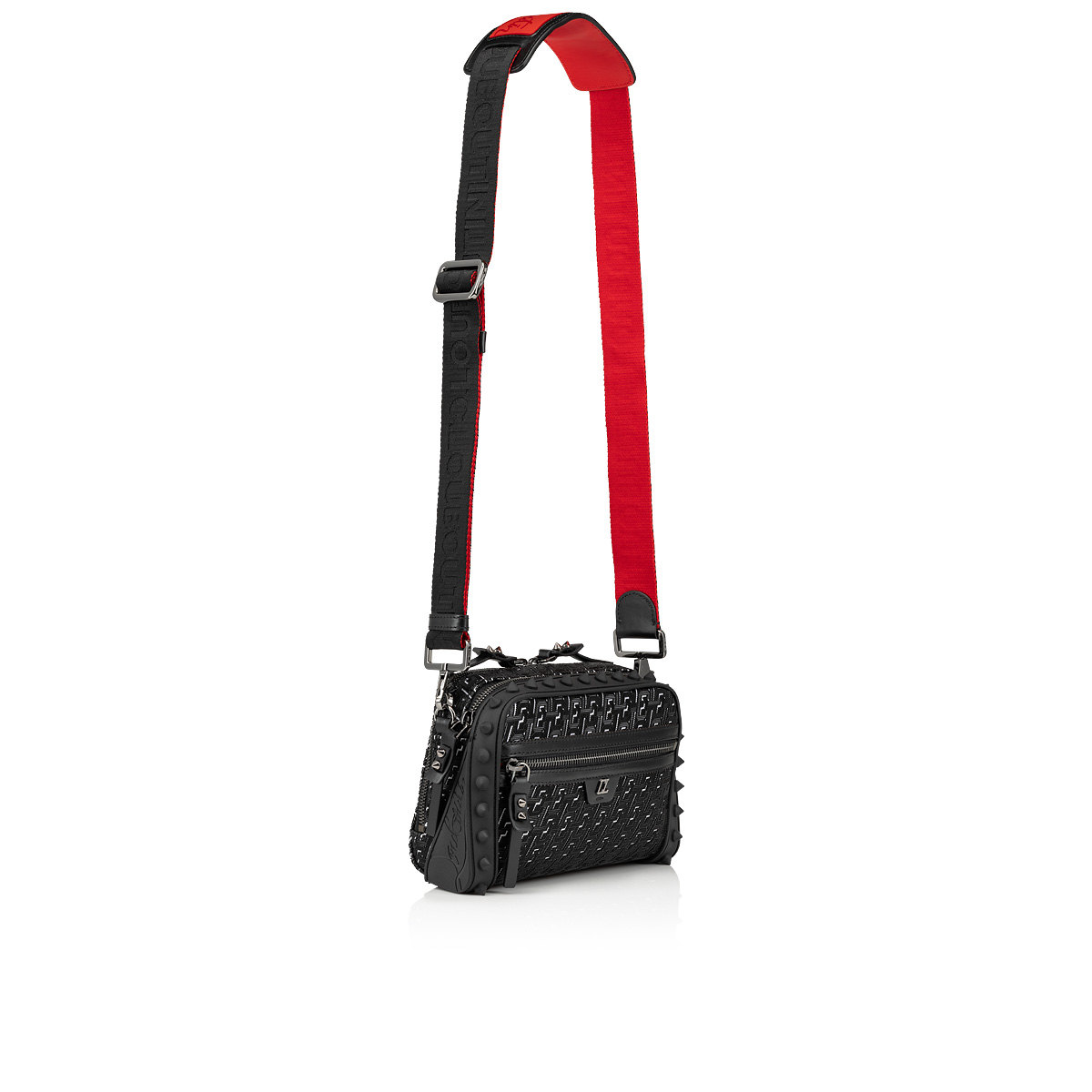 Loubitown - Messenger bag - Coated canva Techno CL and rubber - Black -  Christian Louboutin