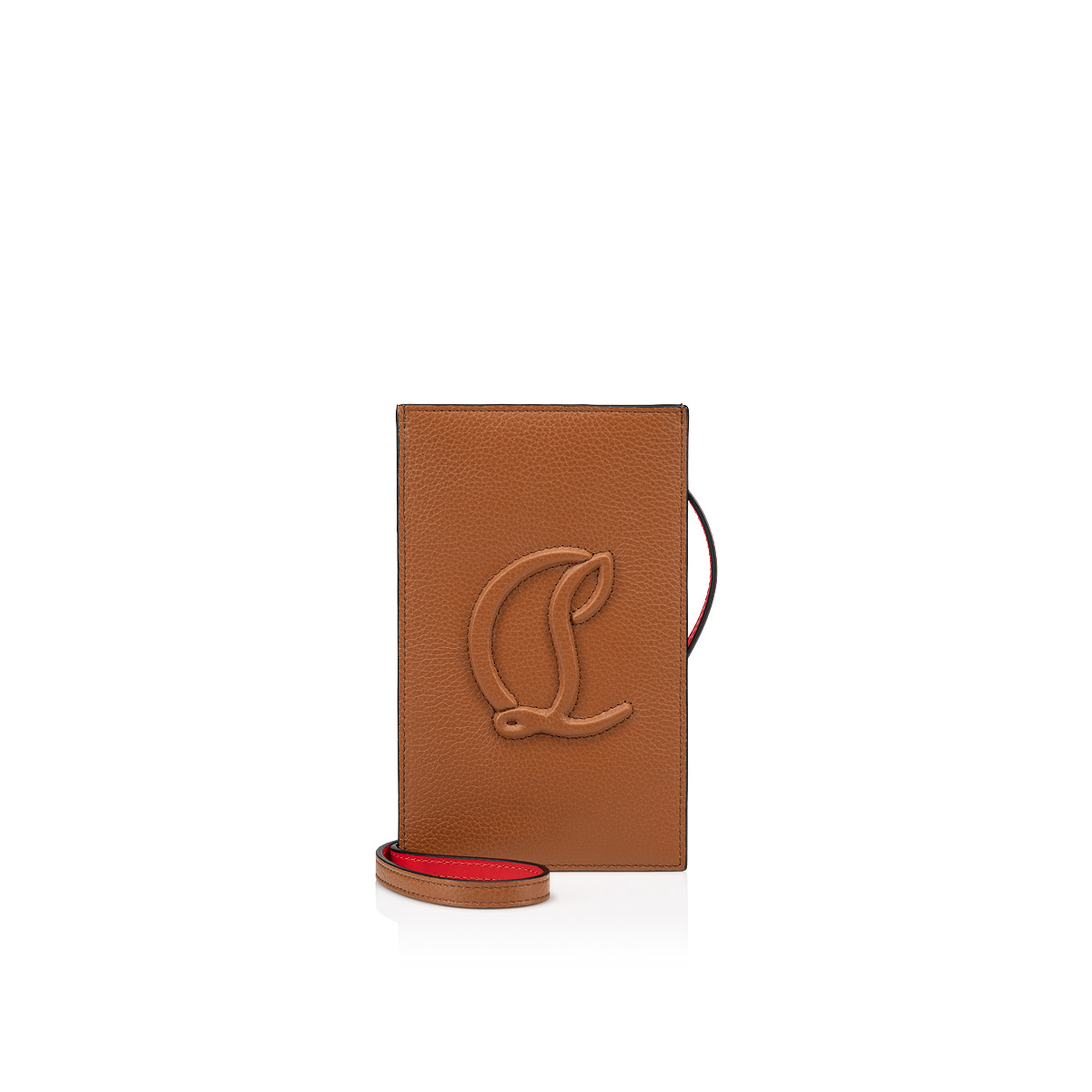 Christian Louboutin Leather by My Side Phone Pouch - Brown - One Size