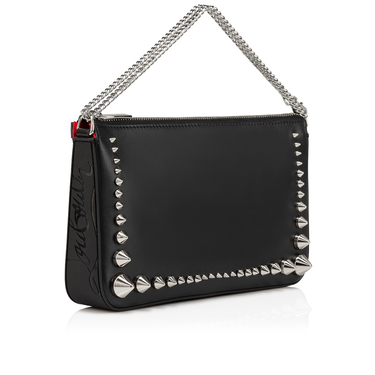 Christian Louboutin bag men's clutch second leather CITY POUCH black  1225143 spike studs