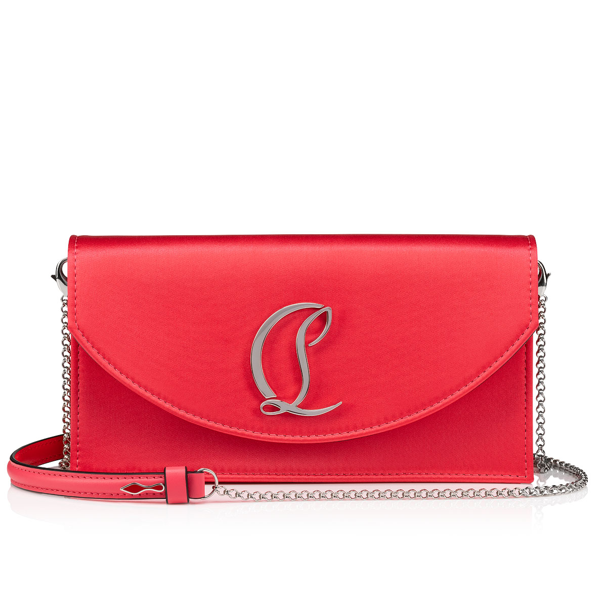 Loubi 54 Small Satin Crossbody Clutch in Red - Christian Louboutin