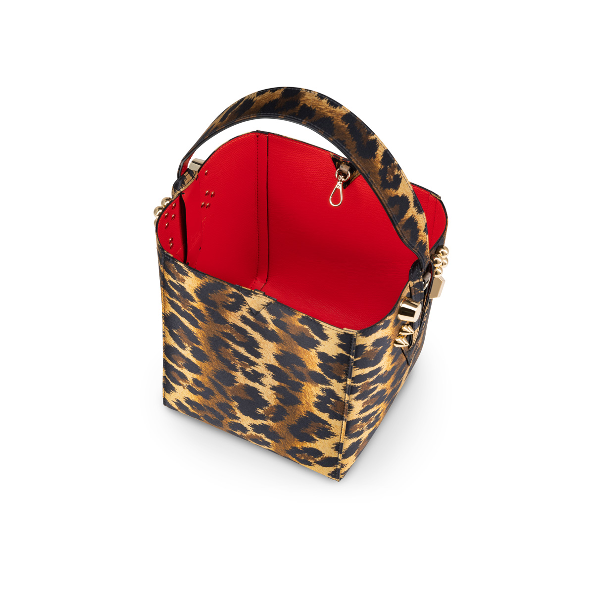 Cabachic mini - Bucket bag - Grained calf leather, rubber and spikes  Couronnes - Rocket - Christian Louboutin