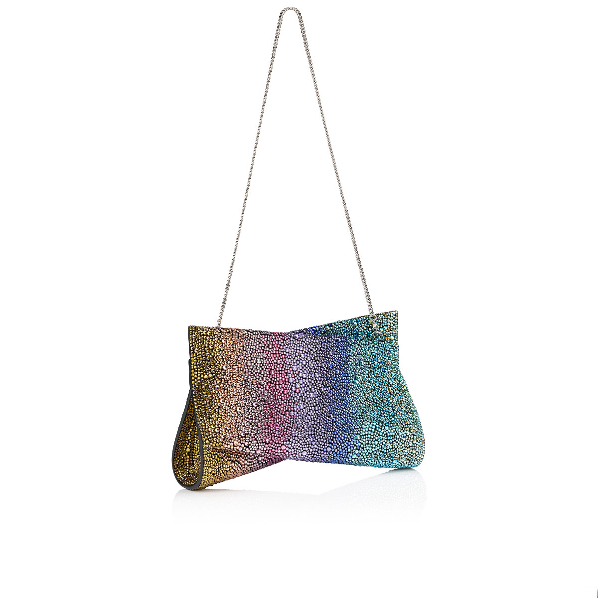 Loubitwist Small Rainbow Strass Clutch Bag