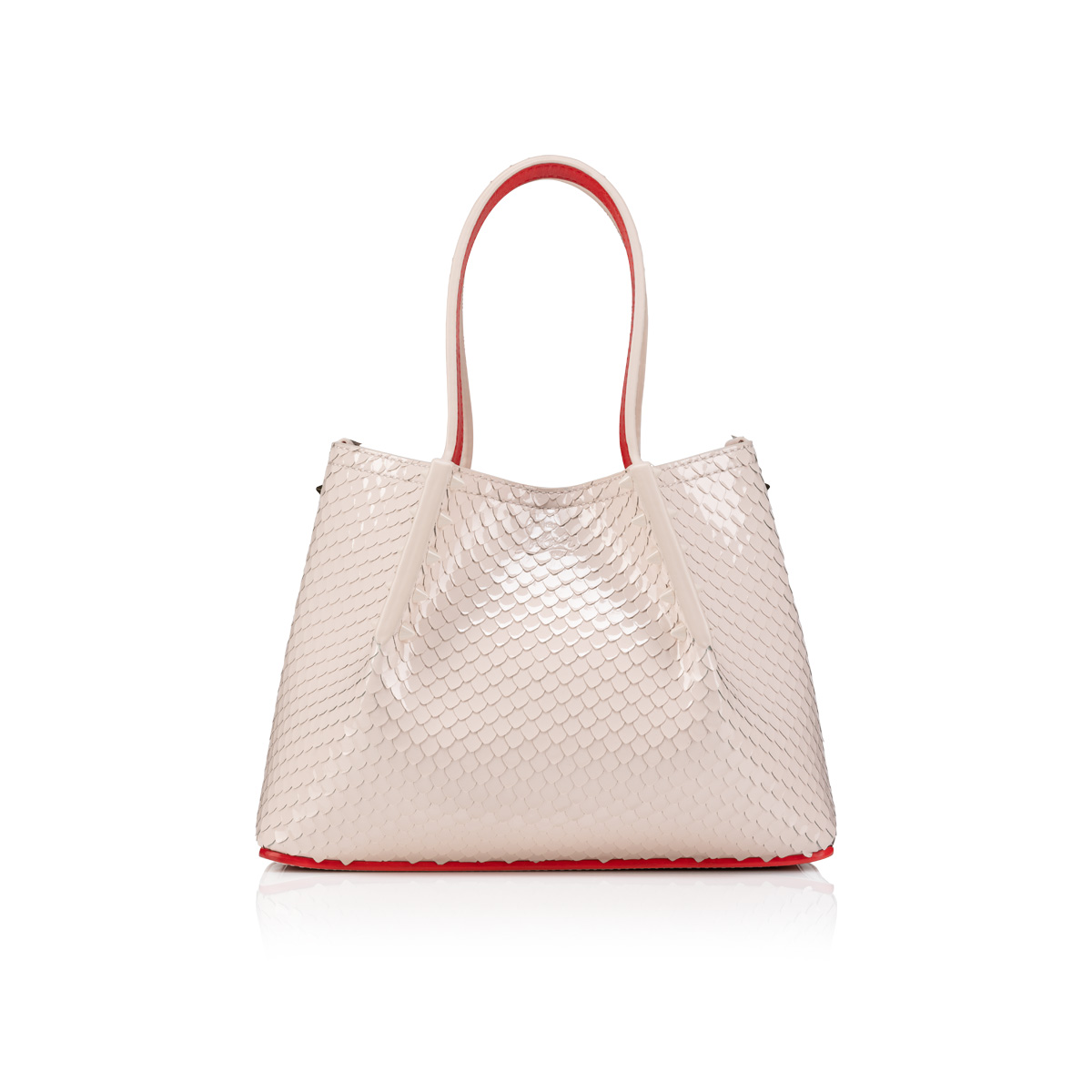 Cabarock mini - Tote bag - Embossed patent calf leather Birdy - Leche -  Christian Louboutin United States