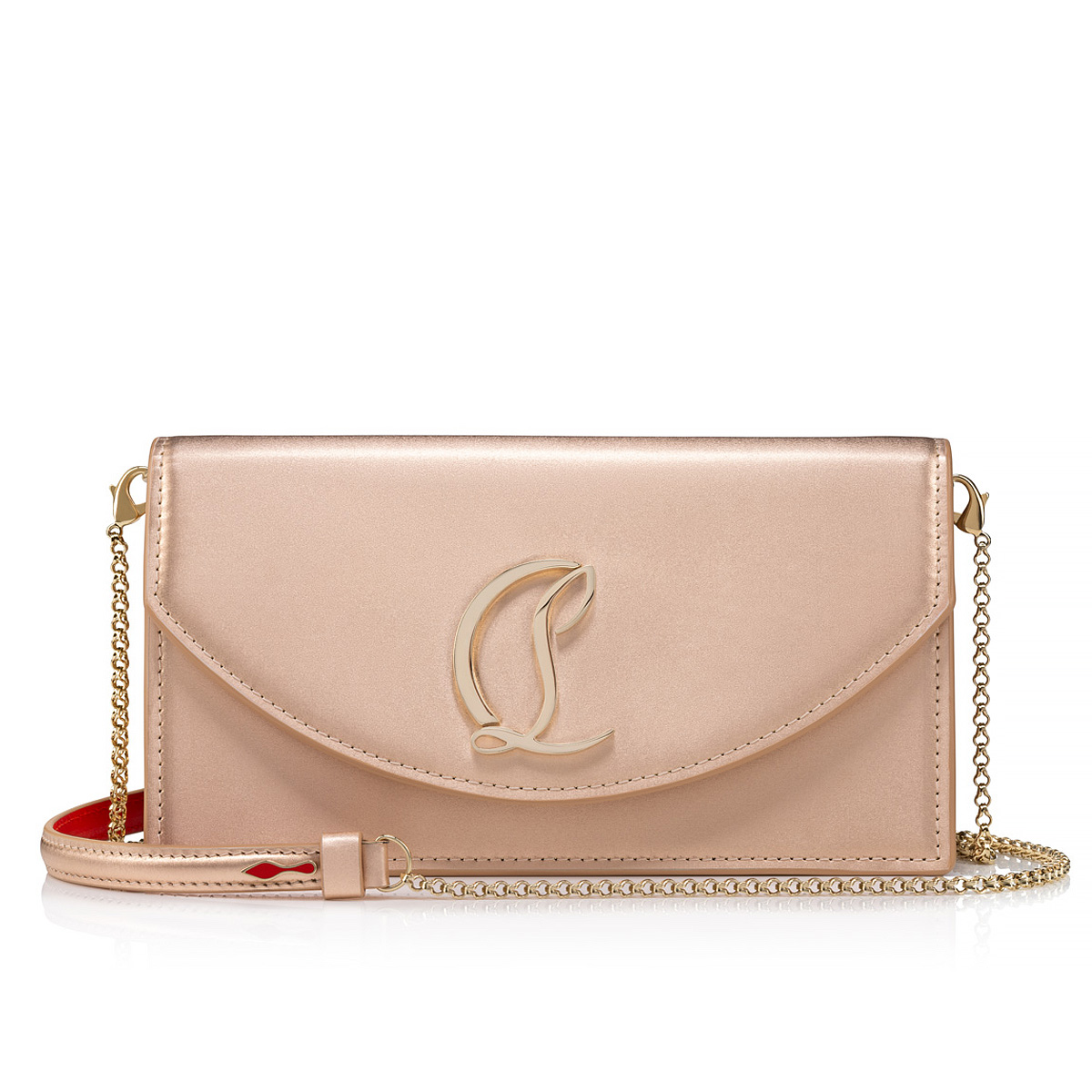 Christian Louboutin Loubi54 Calf Leather Clutch Shoulder Bag