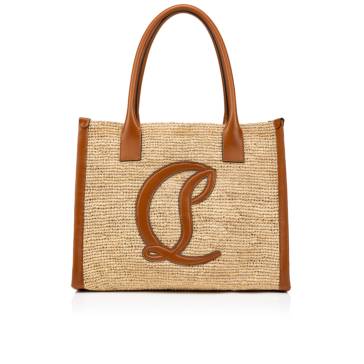 By My Side large Tote bag Raffia and calf leather Natural Christian Louboutin United States