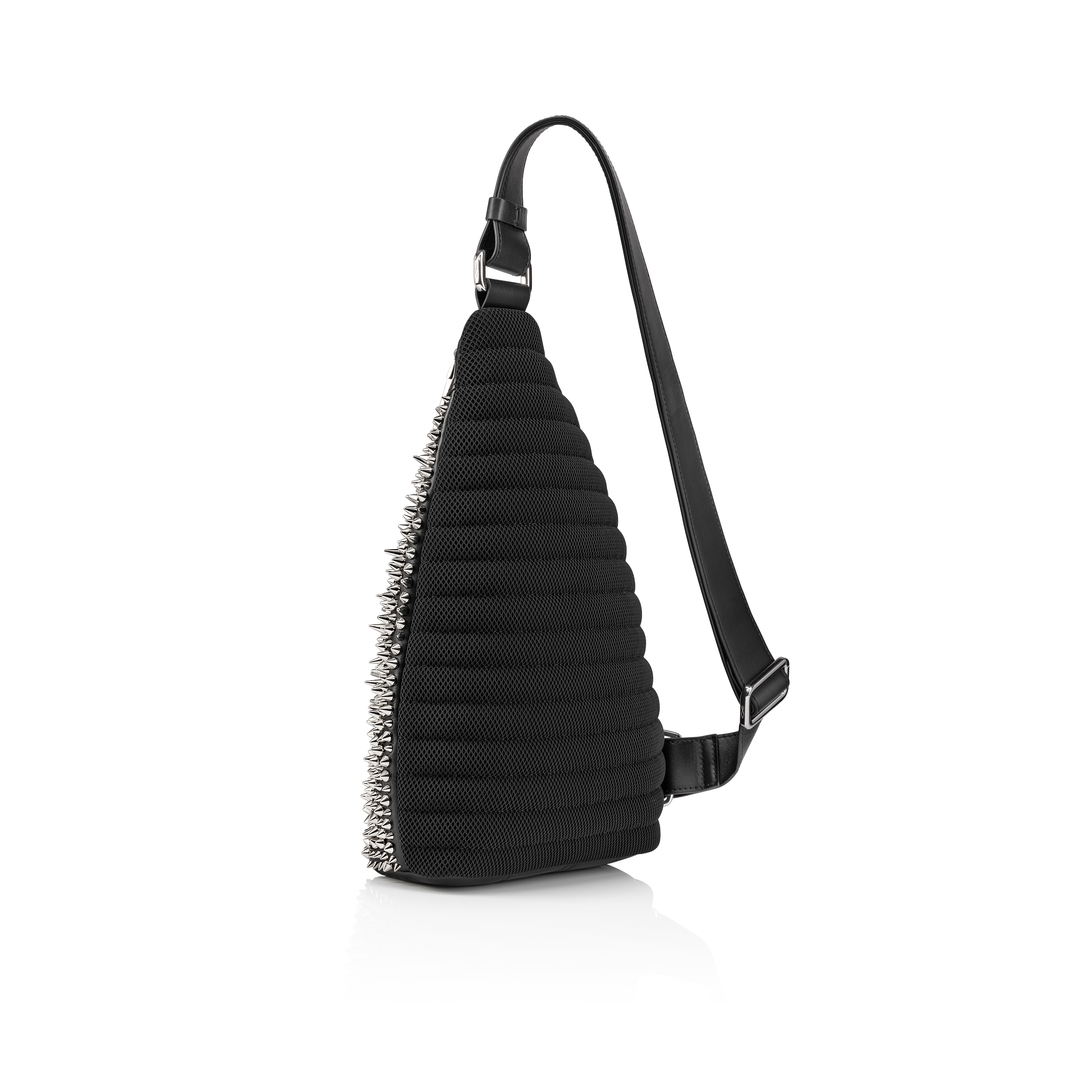 Funky - Crossbody bag - Calf leather and spikes - Black
