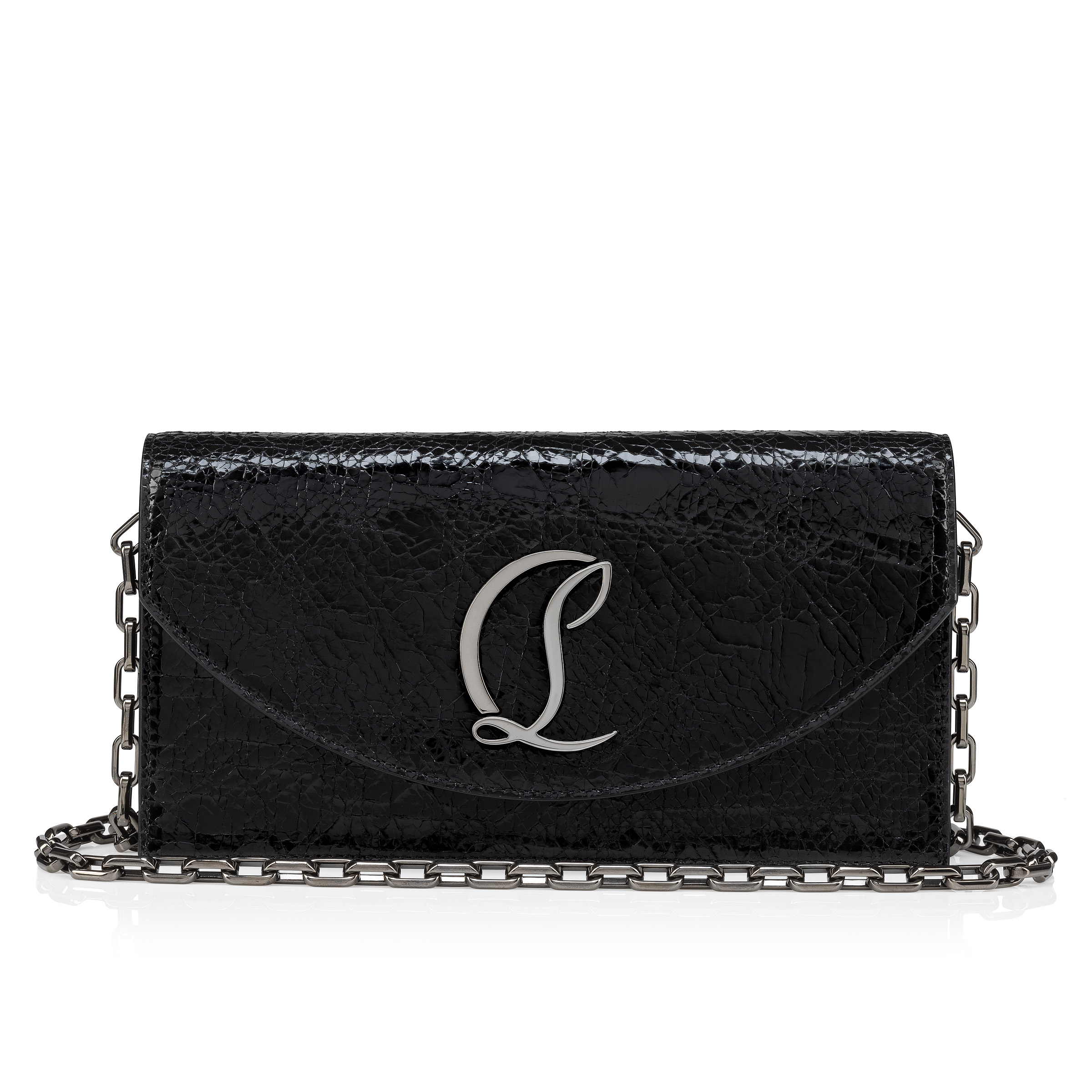 Loubi54 - Clutch - Star laminated calf leather - Black