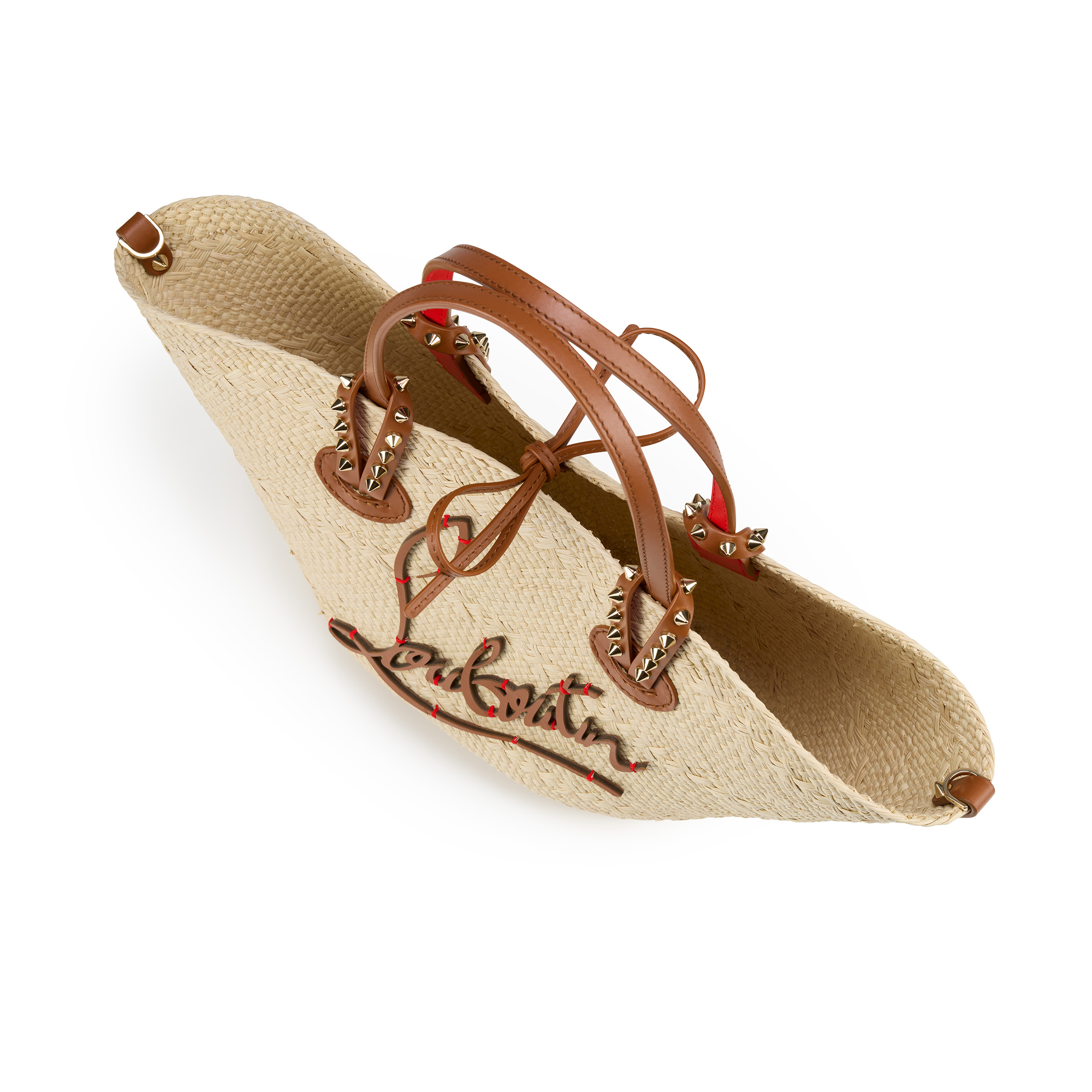 Cabata mini - Tote bag - Raffia and calf leather - Natural