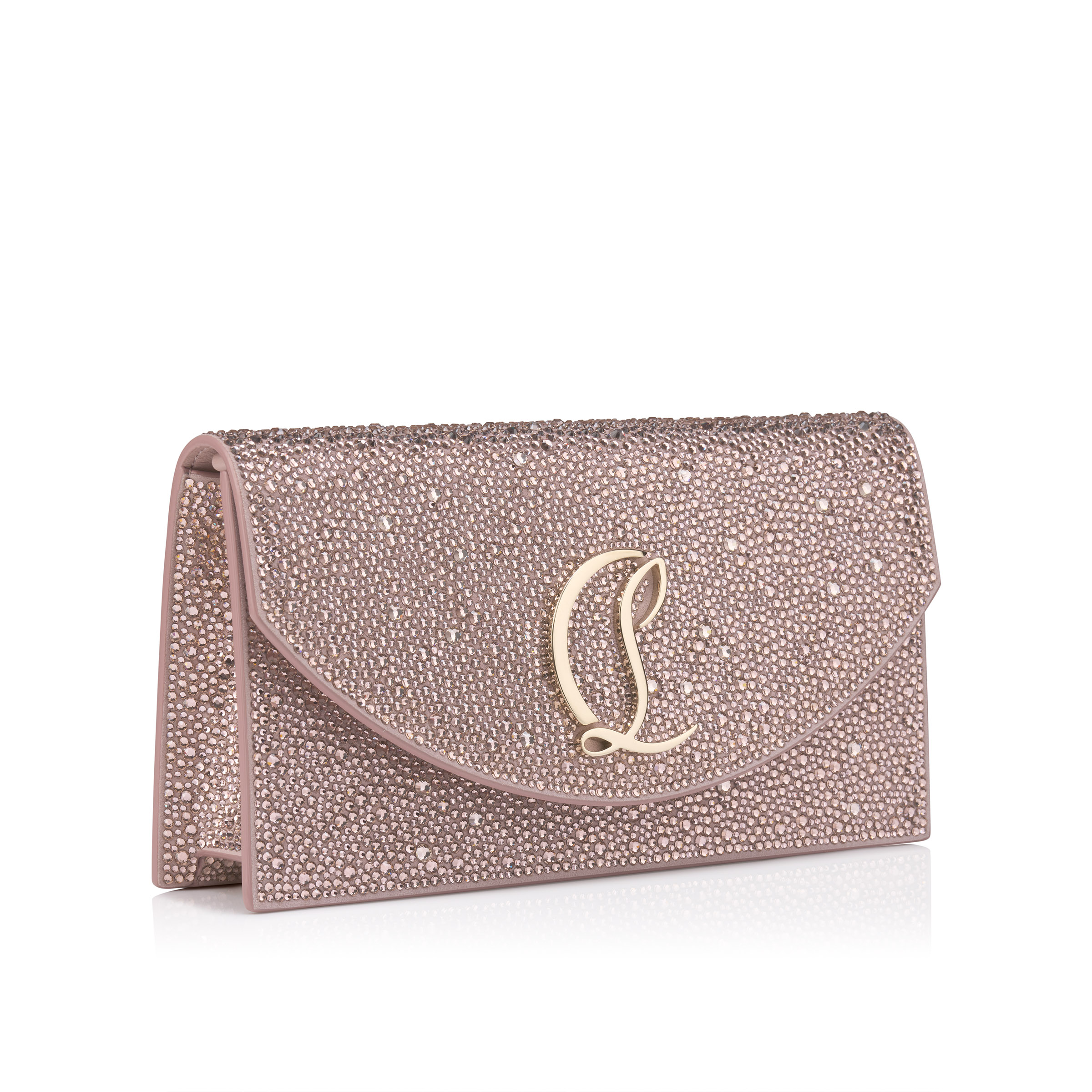 Loubi54 - Clutch - Calf leather and strass - Vintage Rose
