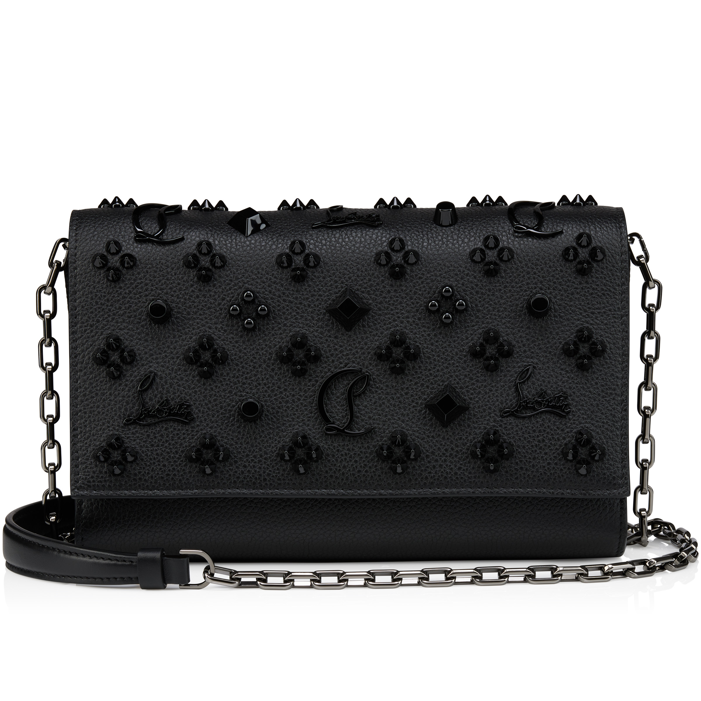 Paloma - Clutch - Grained calf leather and spikes Loubinthesky