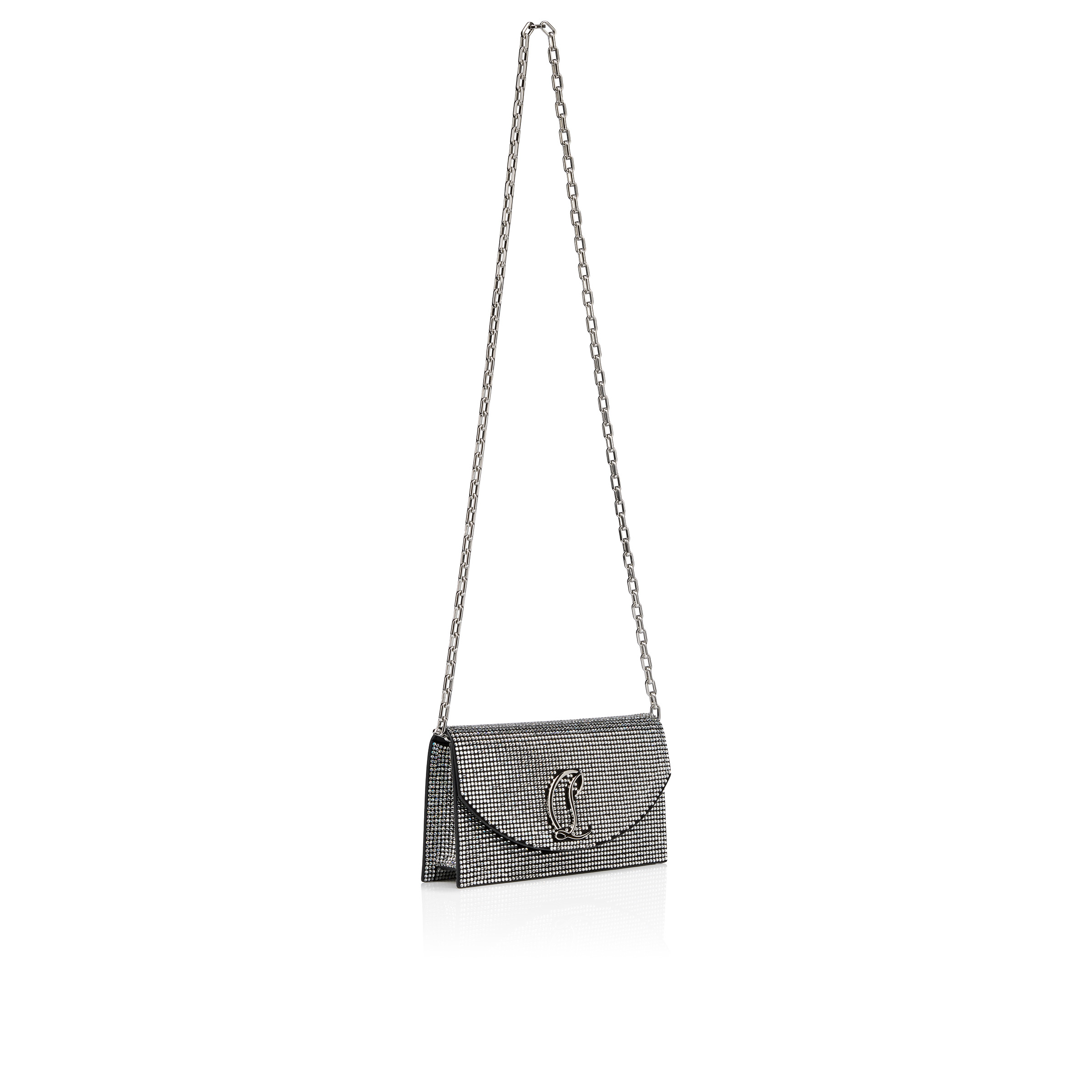 Loubi54 - Clutch - Veau velours and strass - Black