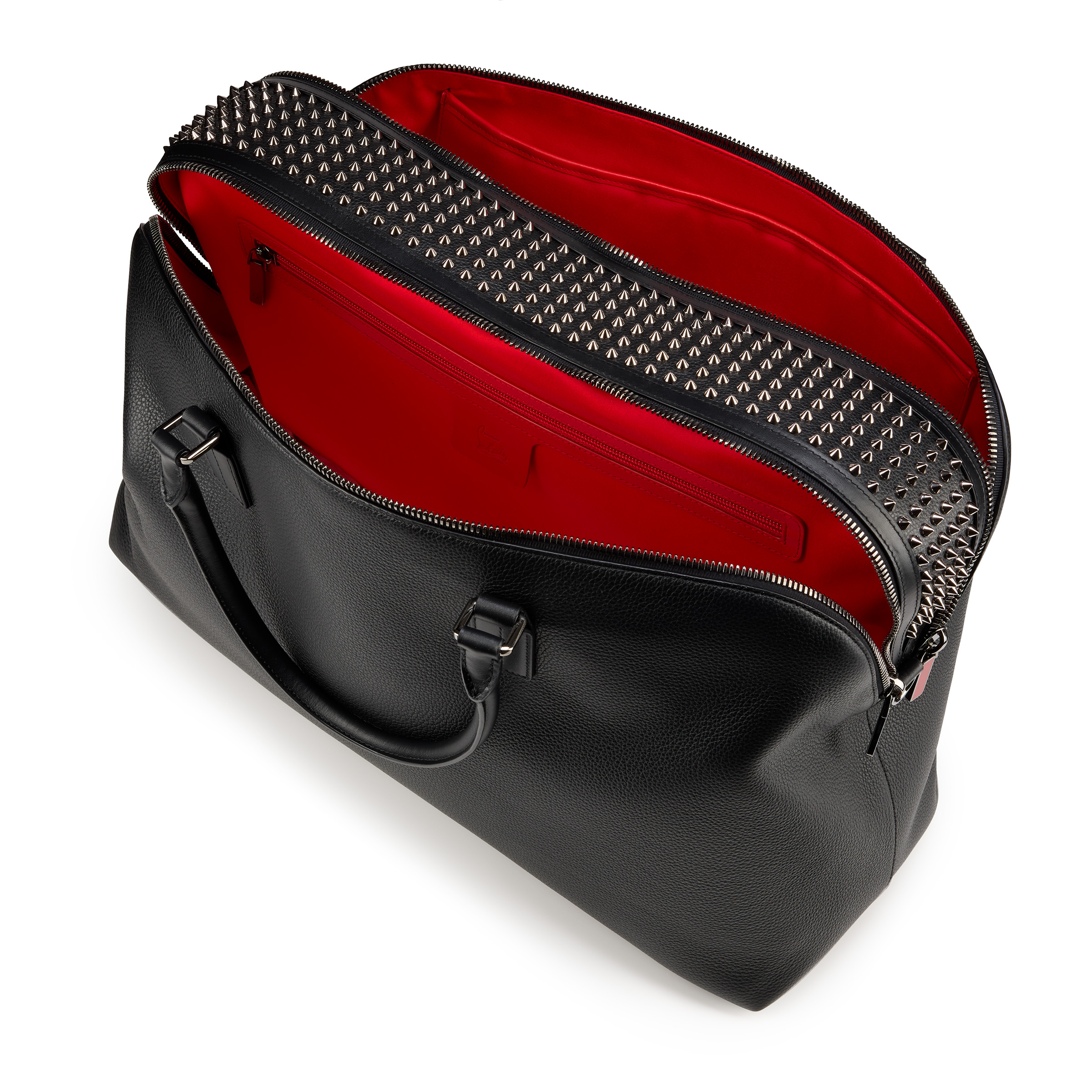 Funky - Duffle bag - Grained calf leather and spikes - Black