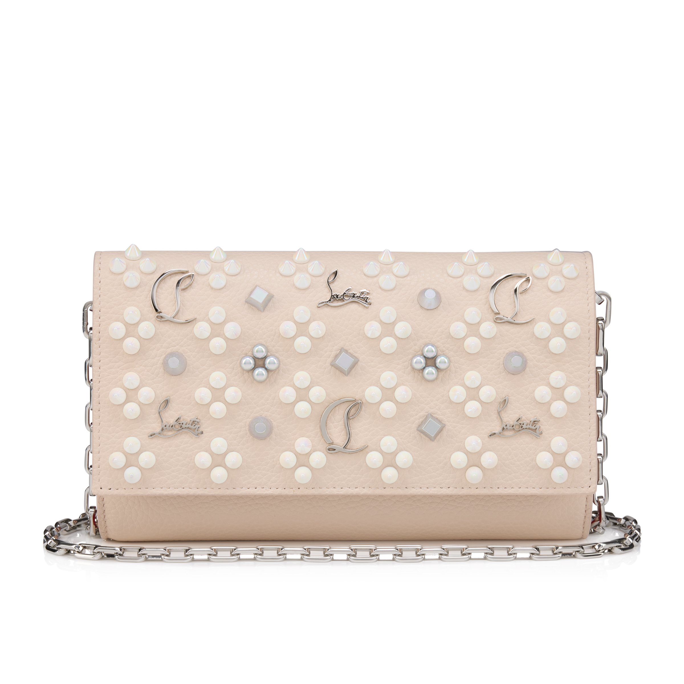 Paloma - Wallet on a chain - Grained calf leather and spikes