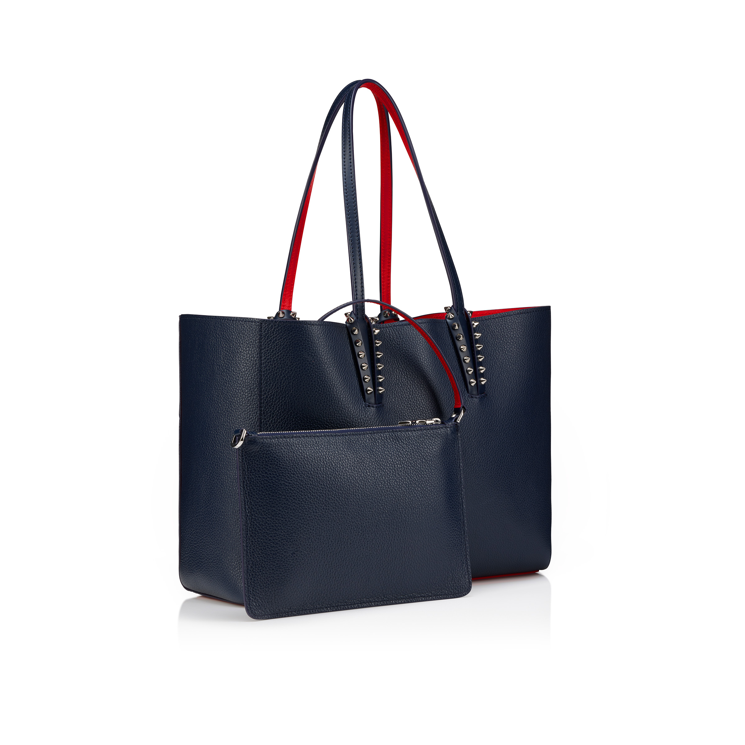 トートバッグ Christian Louboutin Cabata Cabata large - Tote bag - Calf leather and spikes - Black