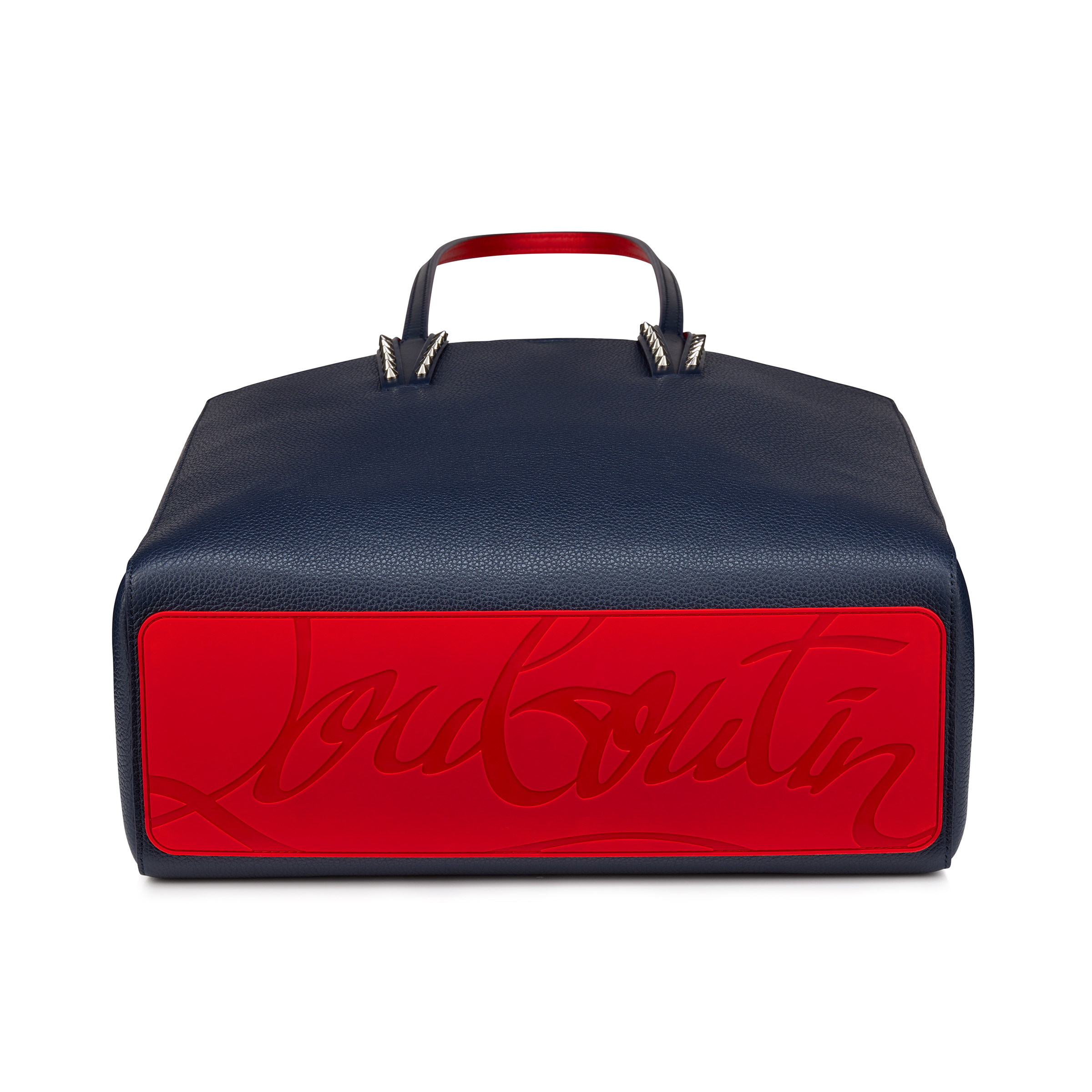 Cabata small - Tote bag - Calf leather and spikes - Zaffiro