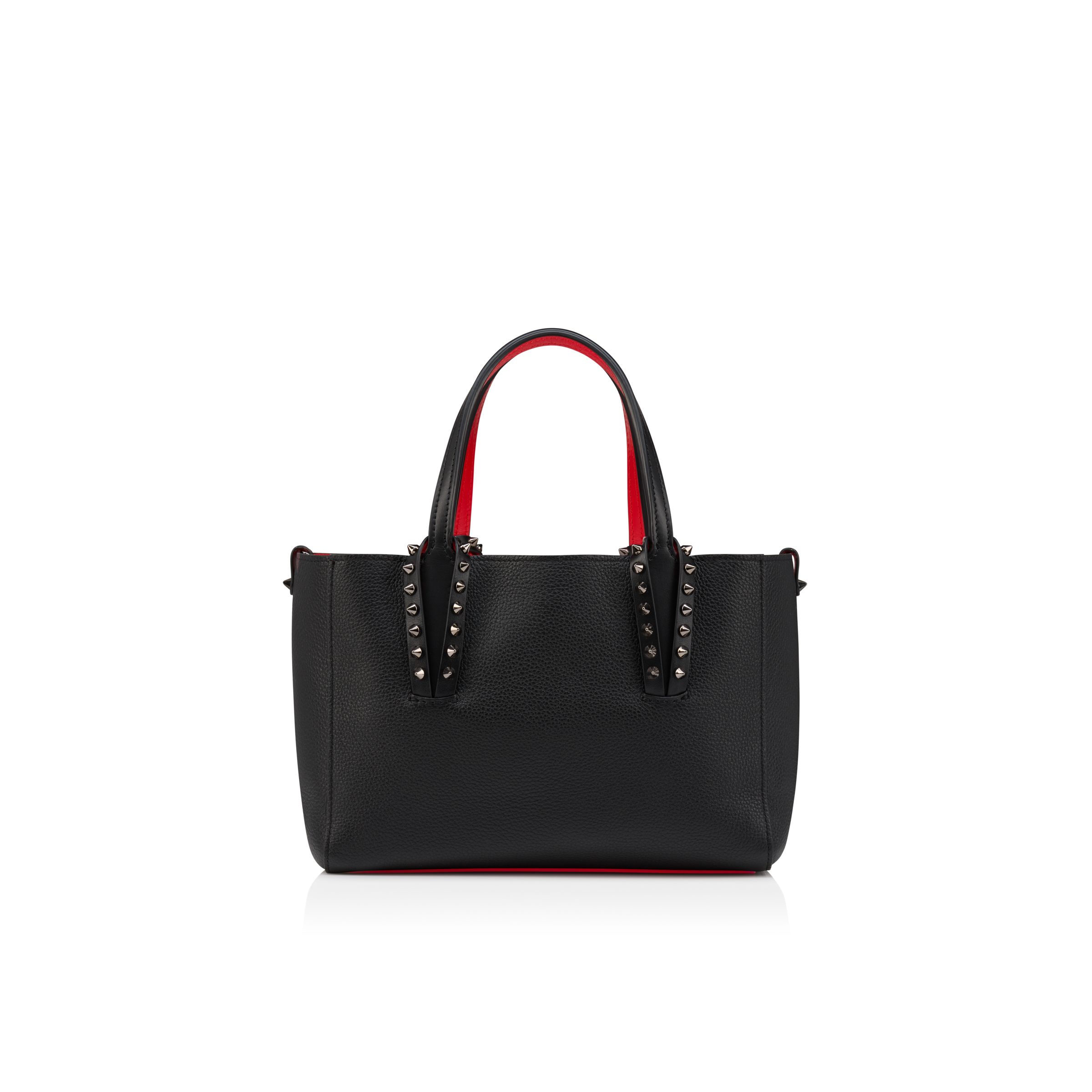 Cabata - Tote bag - Soft calf leather and spikes - Black