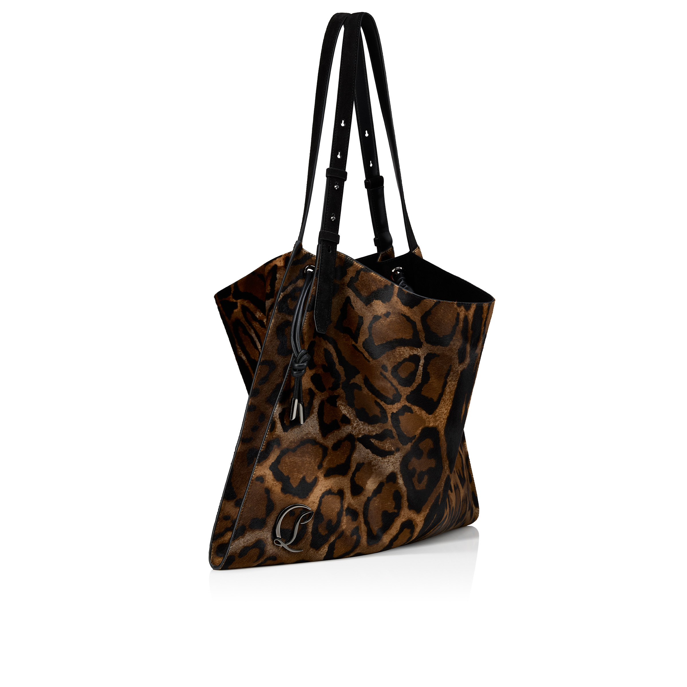 Baggy - Tote bag - 'Bengali' printed hairy calf leather - Brown